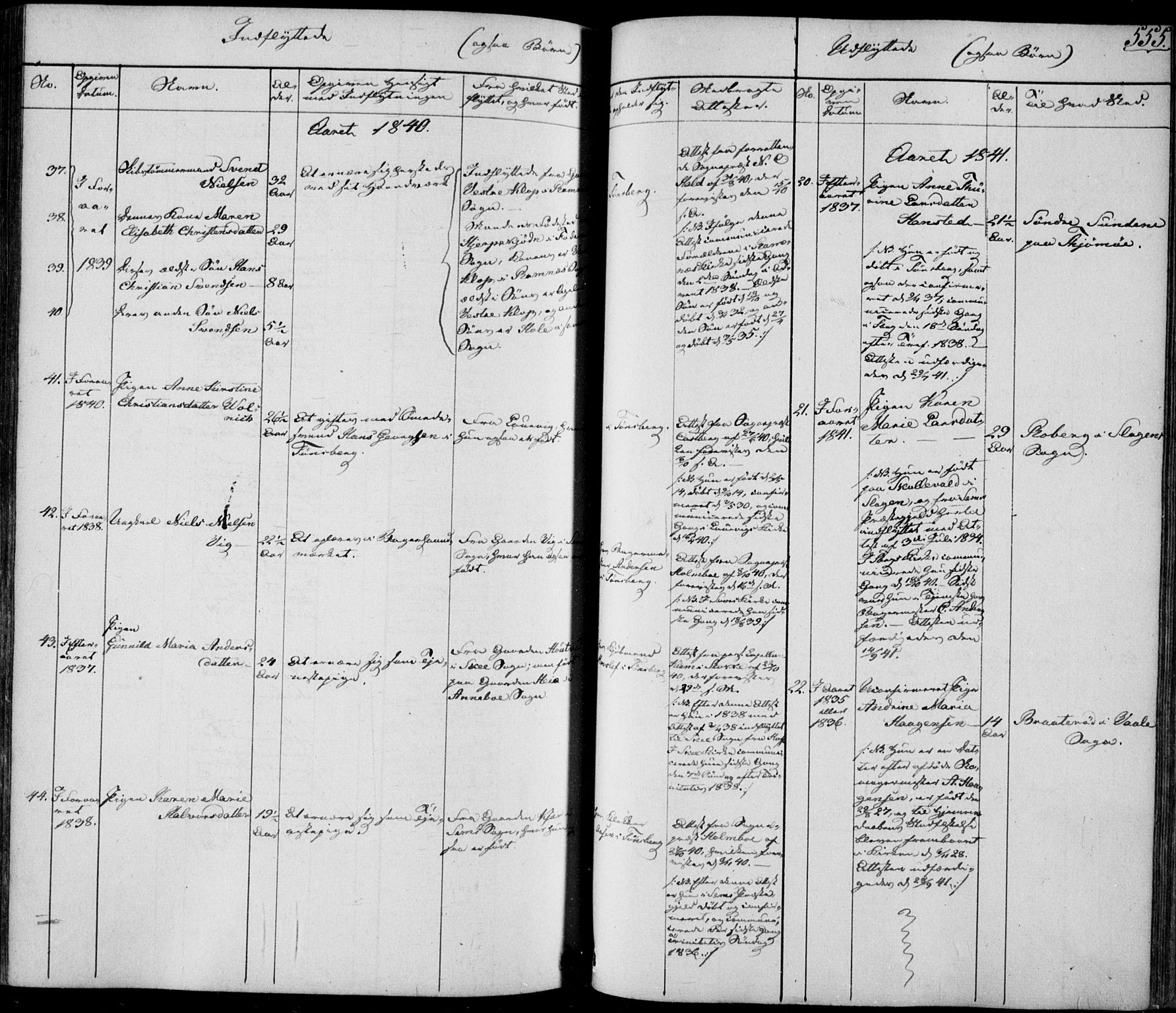 Tønsberg kirkebøker, AV/SAKO-A-330/F/Fa/L0006: Parish register (official) no. I 6, 1836-1844, p. 555