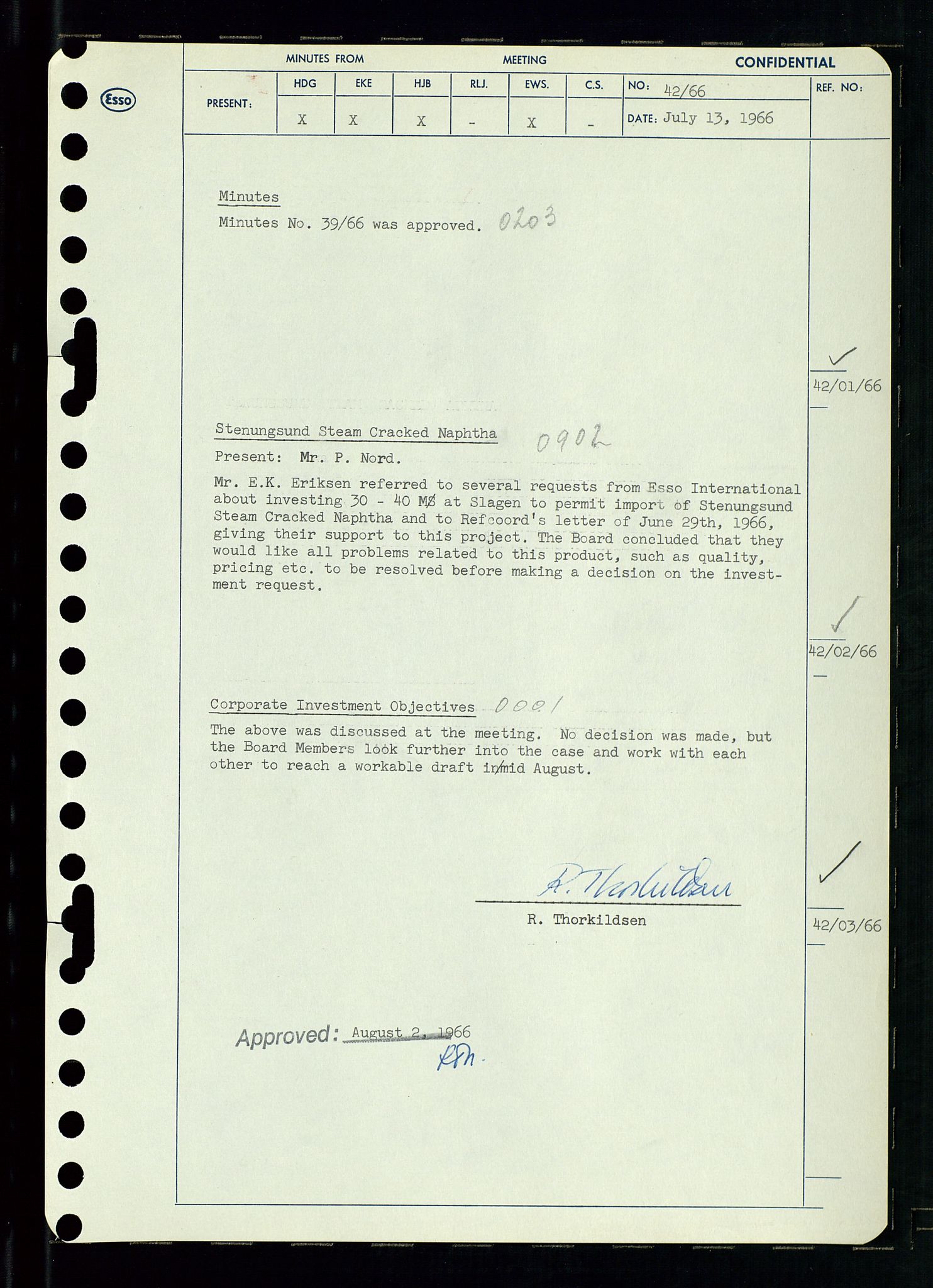 Pa 0982 - Esso Norge A/S, AV/SAST-A-100448/A/Aa/L0002/0002: Den administrerende direksjon Board minutes (styrereferater) / Den administrerende direksjon Board minutes (styrereferater), 1966, p. 89