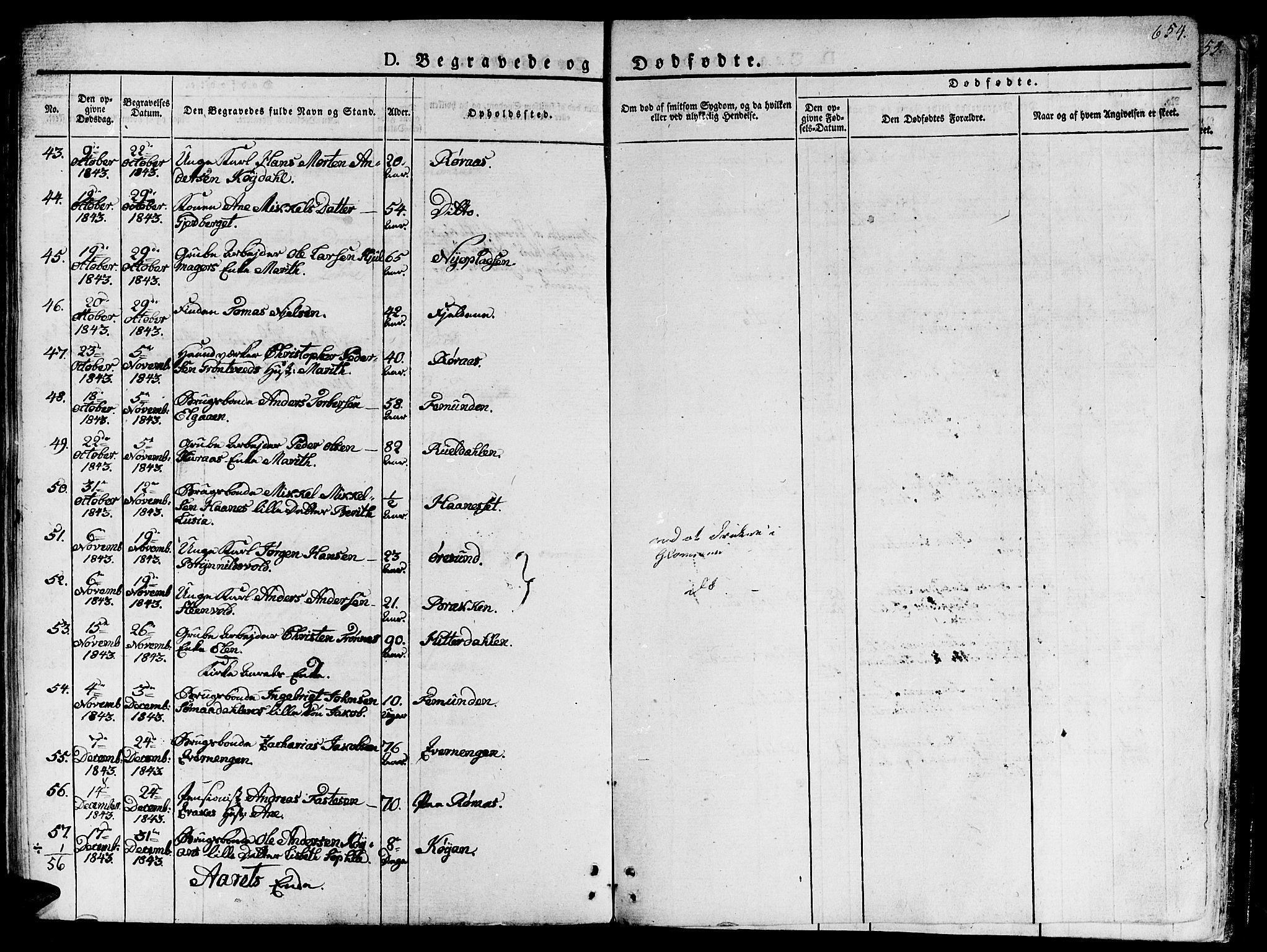 Ministerialprotokoller, klokkerbøker og fødselsregistre - Sør-Trøndelag, SAT/A-1456/681/L0930: Parish register (official) no. 681A08, 1829-1844, p. 654