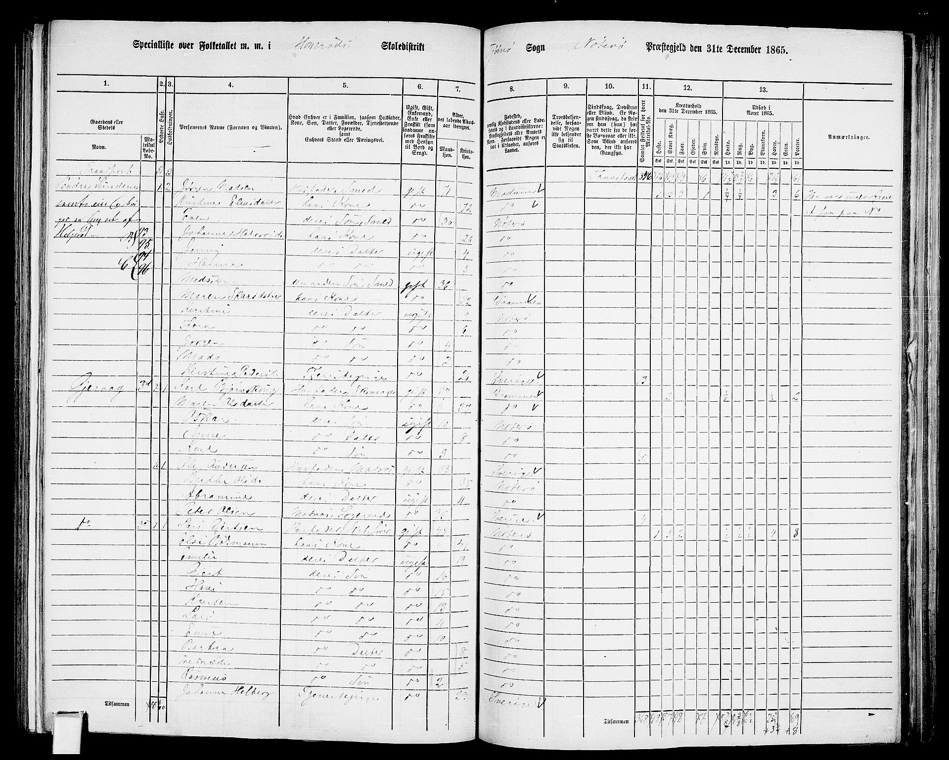 RA, 1865 census for Nøtterøy, 1865, p. 215