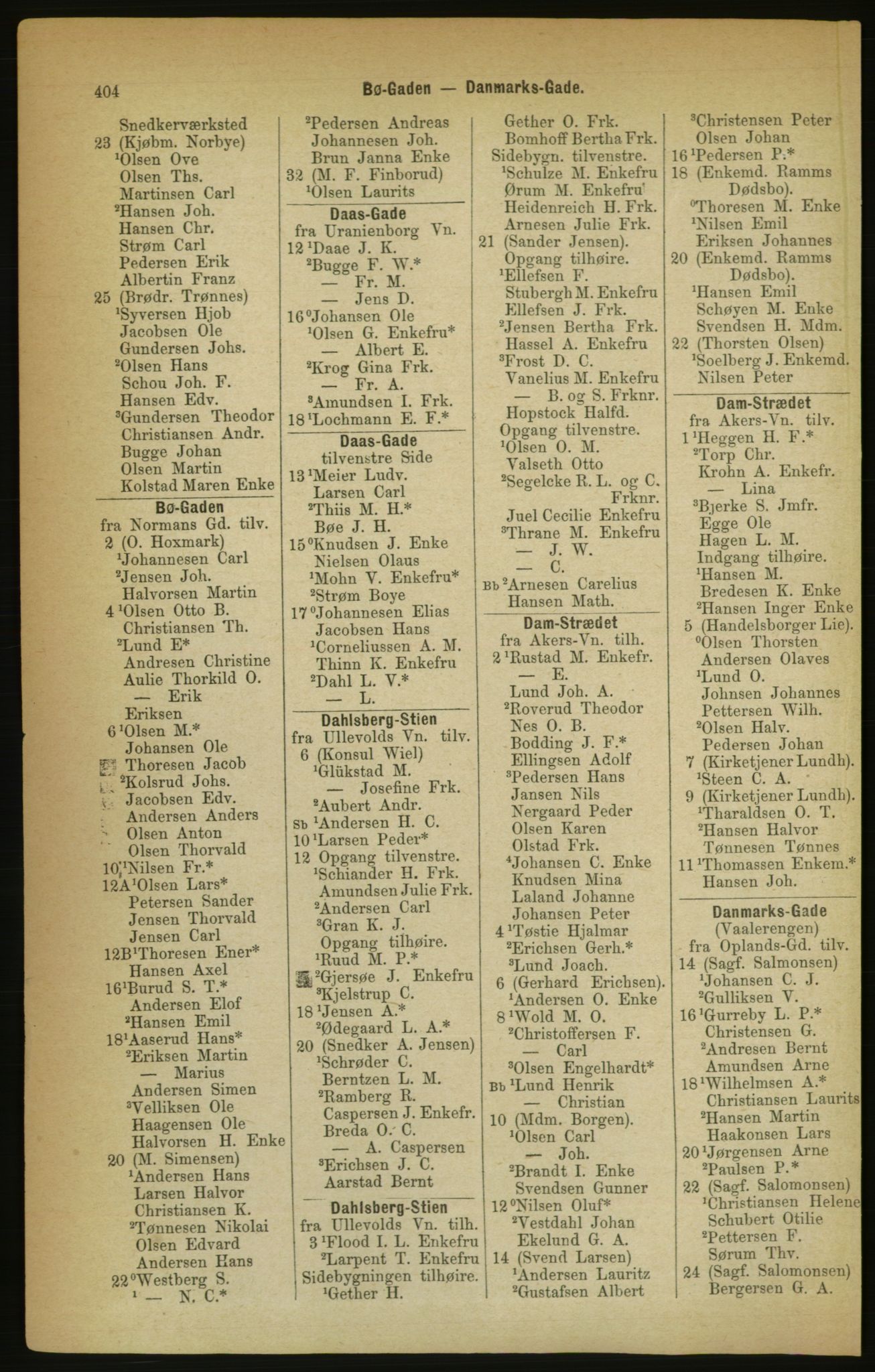 Kristiania/Oslo adressebok, PUBL/-, 1888, p. 404