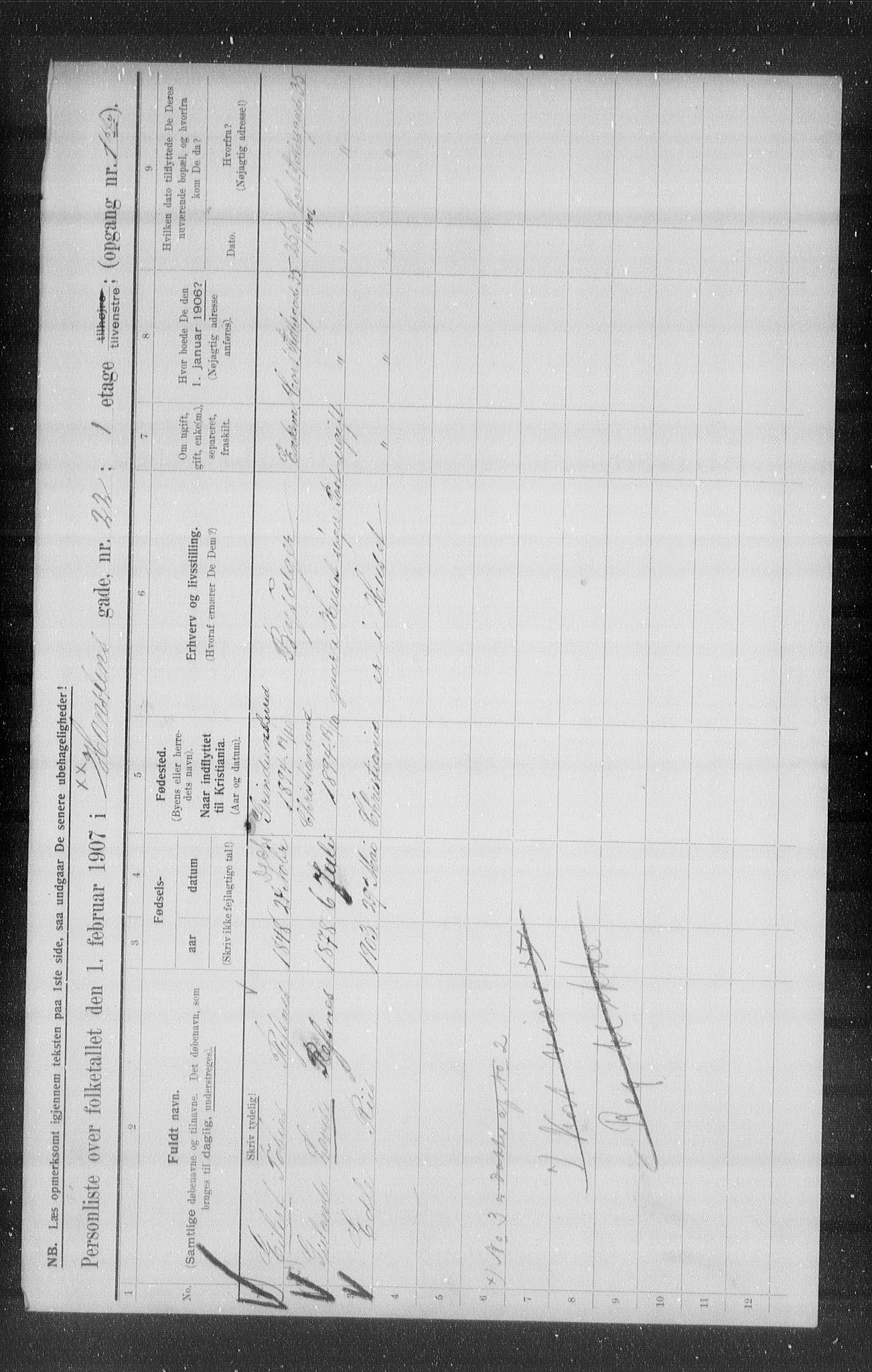 OBA, Municipal Census 1907 for Kristiania, 1907, p. 17947