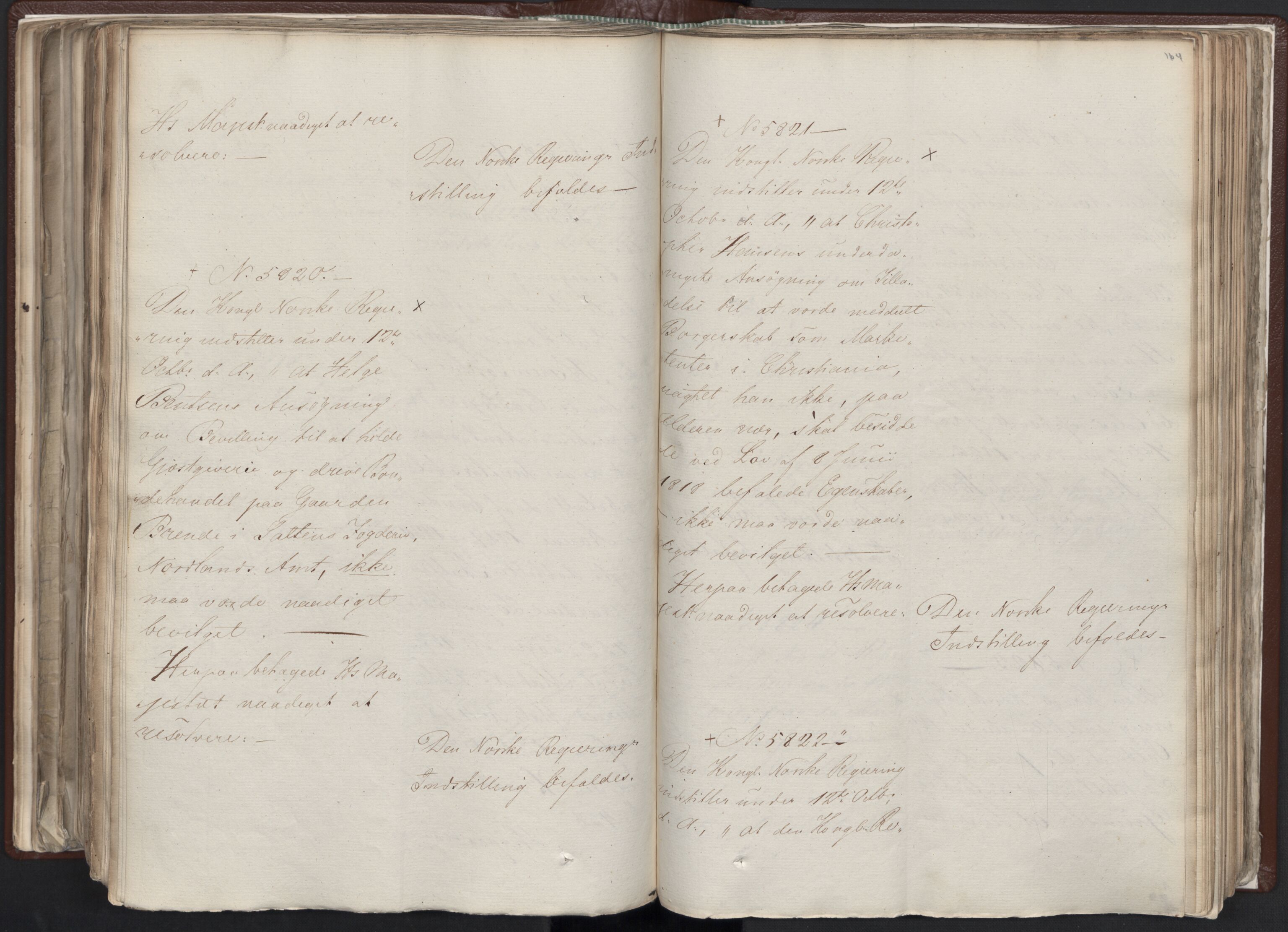 Statsrådssekretariatet, AV/RA-S-1001/A/Ab/L0012: Kgl. res. nr. 5679-6008 II, 1821, p. 163b-164a