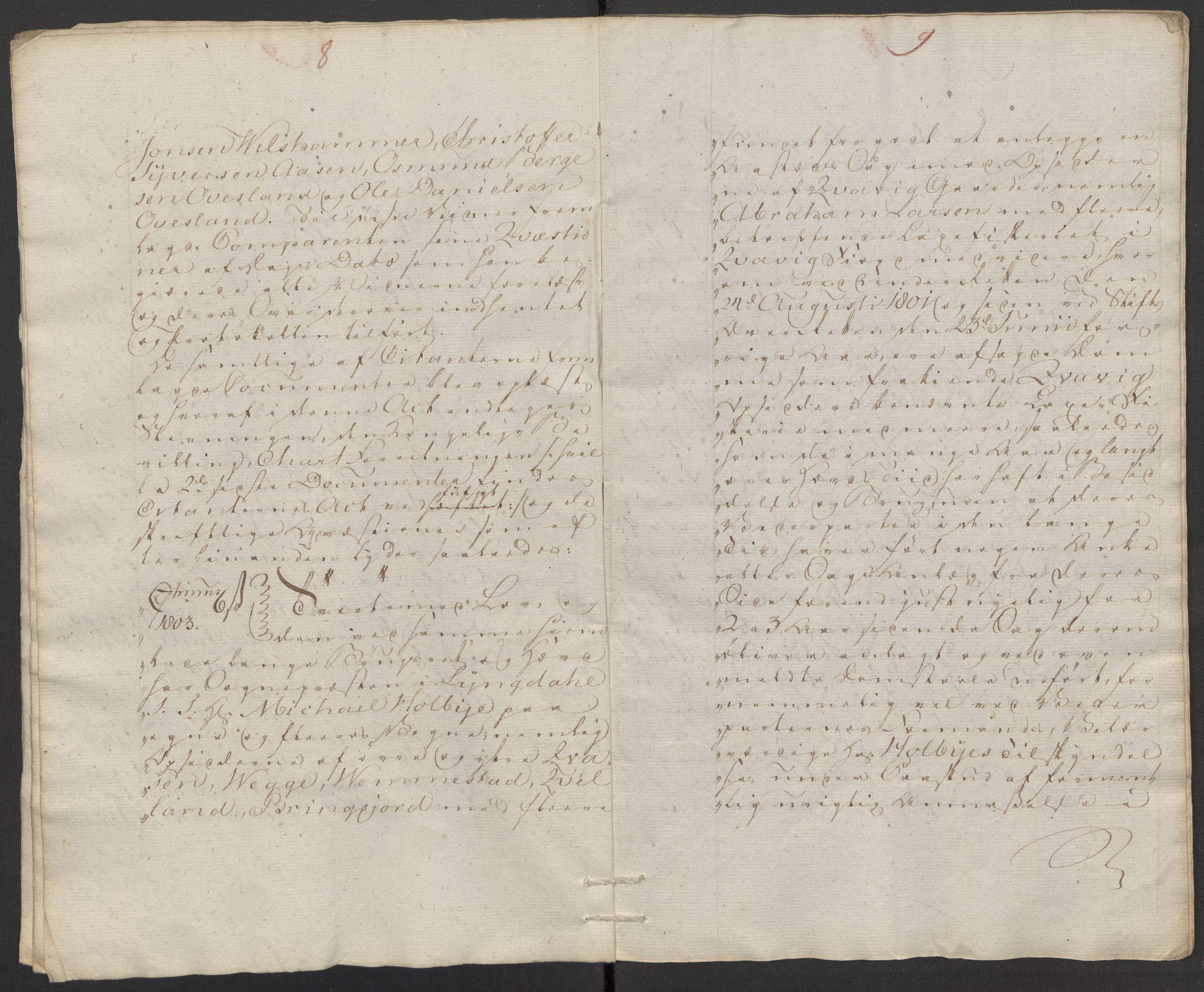 Riksarkivets diplomsamling, AV/RA-EA-5965/F15/L0034: Prestearkiv - Vest-Agder, 1801-1803, p. 136
