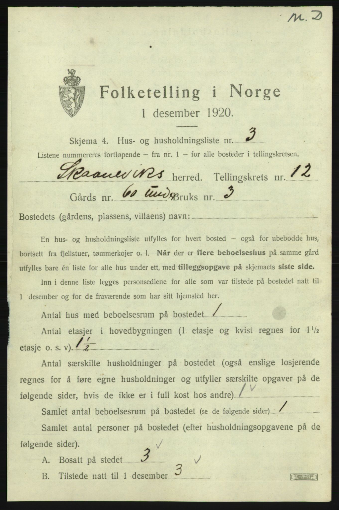 SAB, 1920 census for Skånevik, 1920, p. 1240