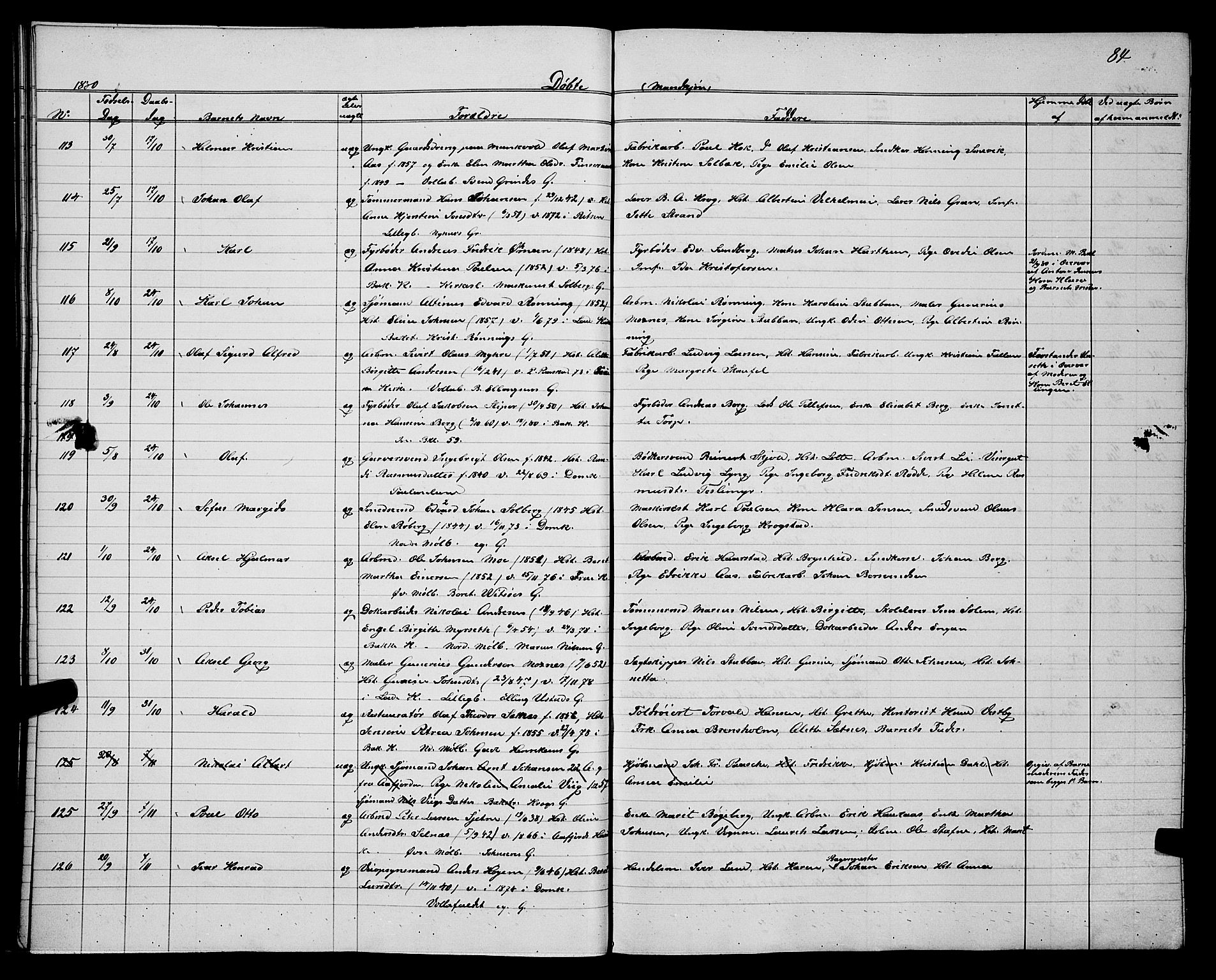 Ministerialprotokoller, klokkerbøker og fødselsregistre - Sør-Trøndelag, SAT/A-1456/604/L0220: Parish register (copy) no. 604C03, 1870-1885, p. 84