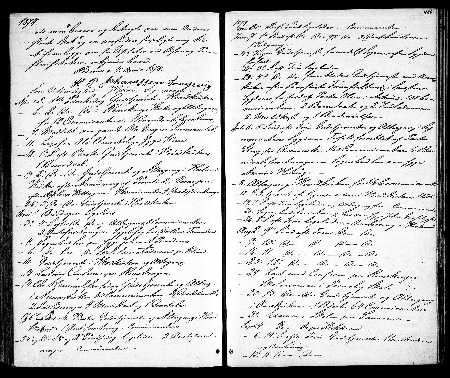 Rødenes prestekontor Kirkebøker, AV/SAO-A-2005/F/Fa/L0008: Parish register (official) no. I 8, 1869-1879, p. 406