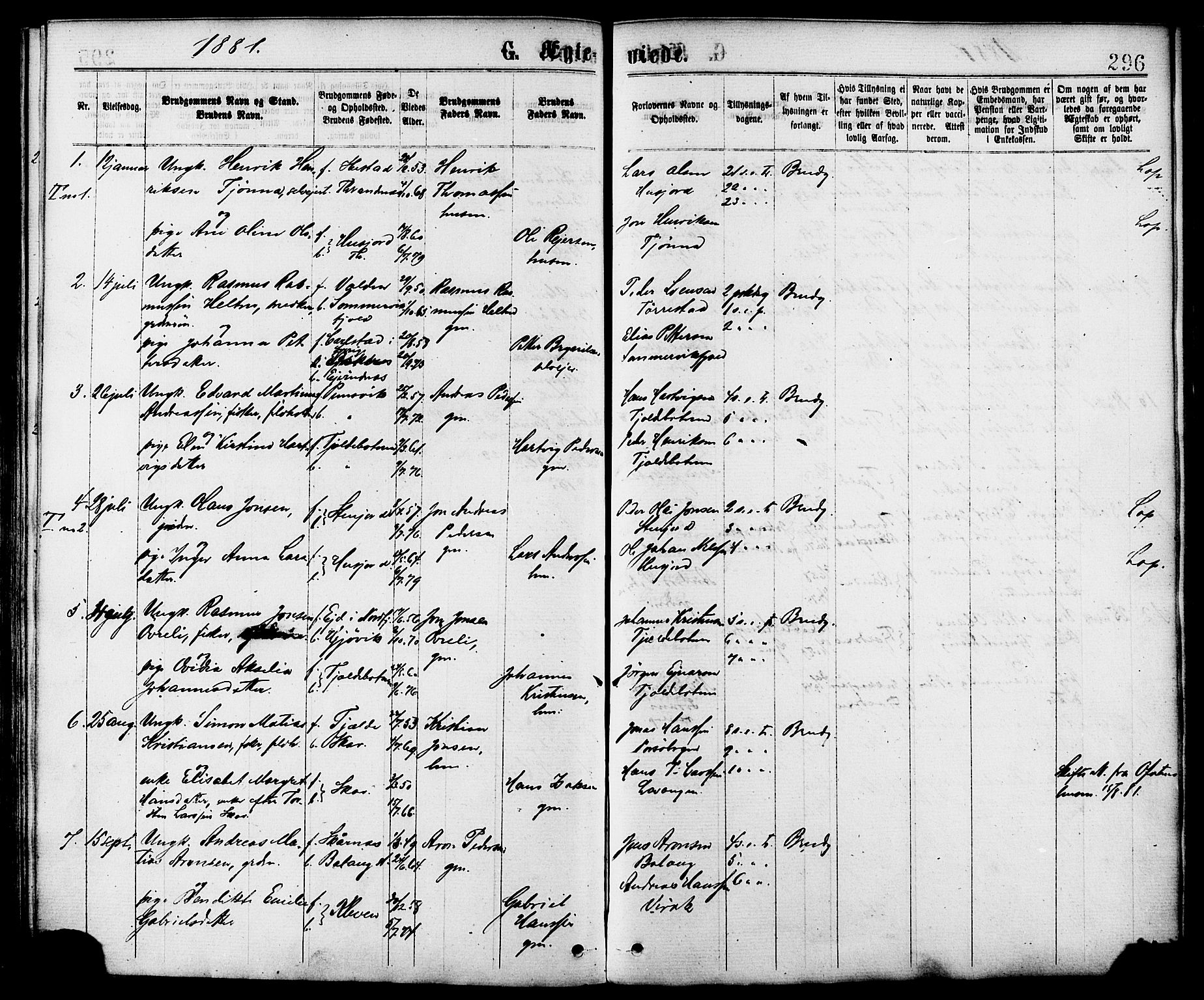 Ministerialprotokoller, klokkerbøker og fødselsregistre - Nordland, SAT/A-1459/863/L0897: Parish register (official) no. 863A09, 1872-1886, p. 296