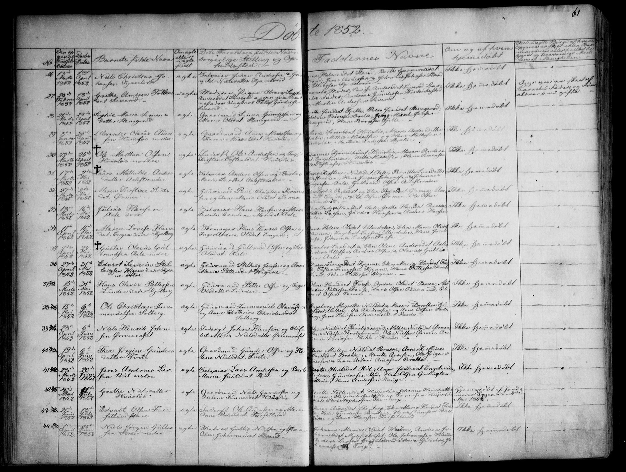 Onsøy prestekontor Kirkebøker, AV/SAO-A-10914/F/Fa/L0003: Parish register (official) no. I 3, 1841-1860, p. 61