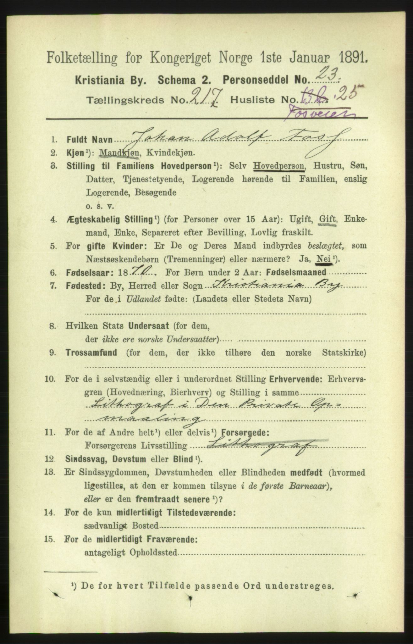 RA, 1891 census for 0301 Kristiania, 1891, p. 128881