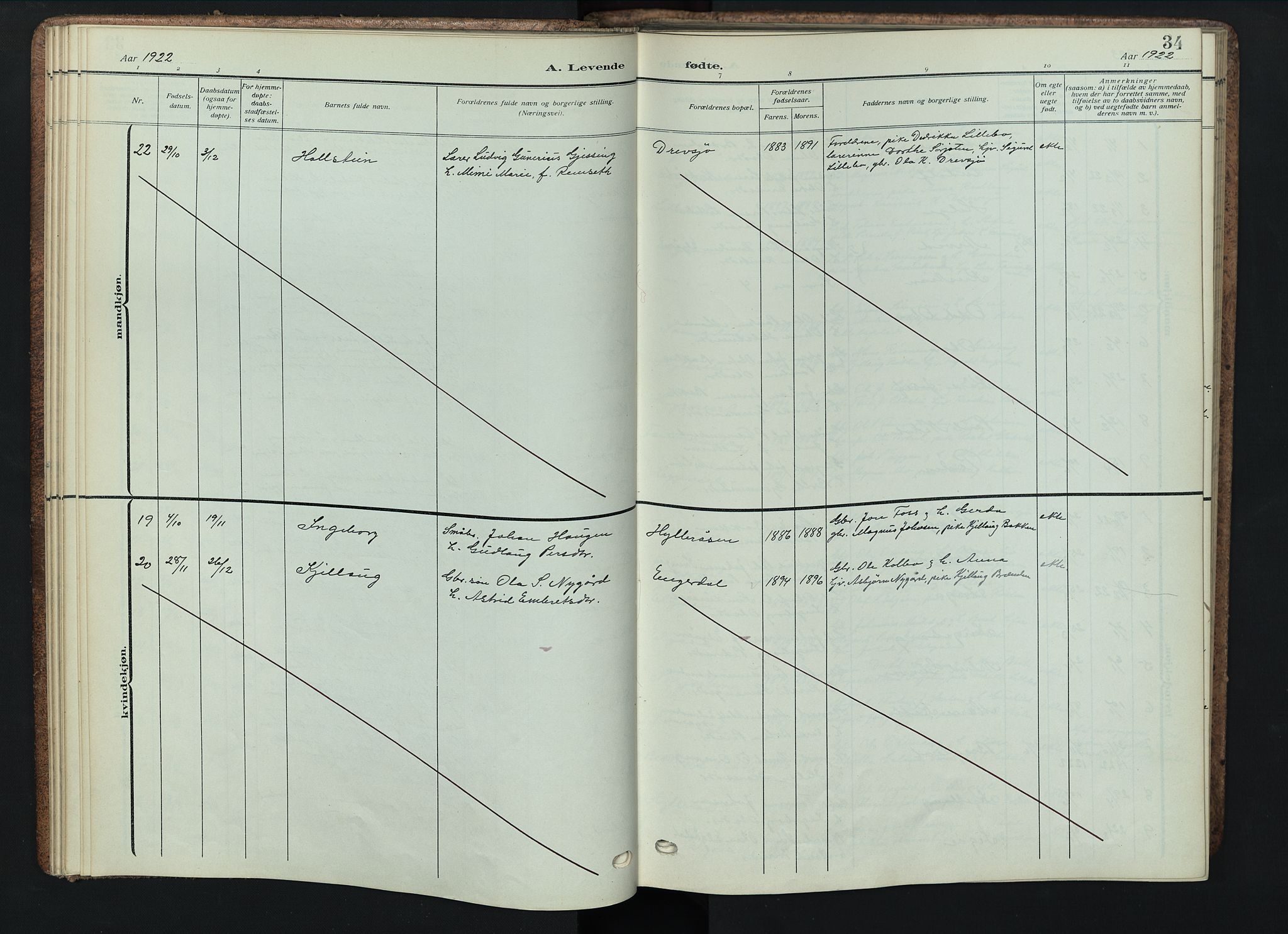 Engerdal prestekontor, AV/SAH-PREST-048/H/Ha/Hab/L0001: Parish register (copy) no. 1, 1911-1947, p. 34