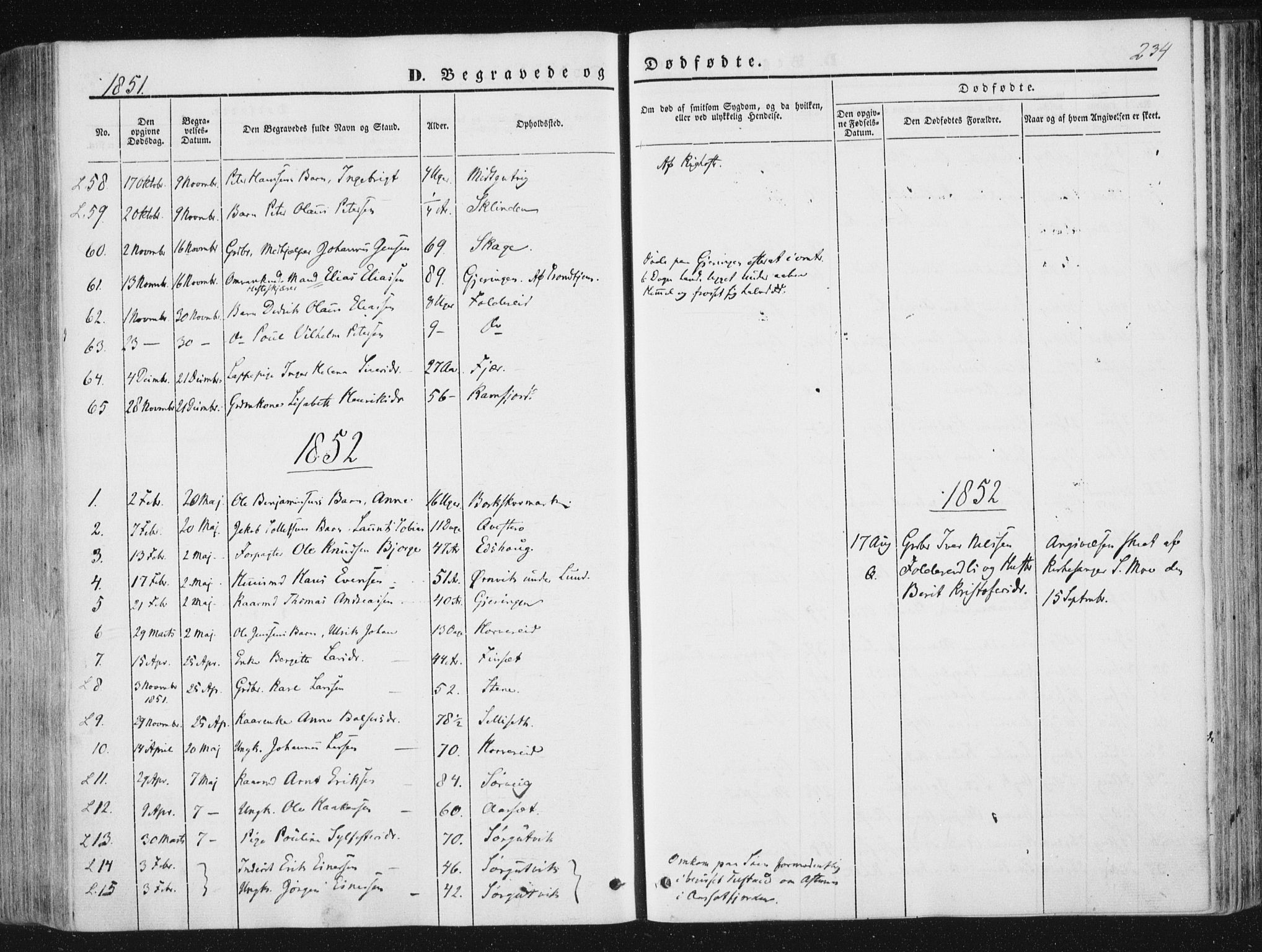 Ministerialprotokoller, klokkerbøker og fødselsregistre - Nord-Trøndelag, SAT/A-1458/780/L0640: Parish register (official) no. 780A05, 1845-1856, p. 234
