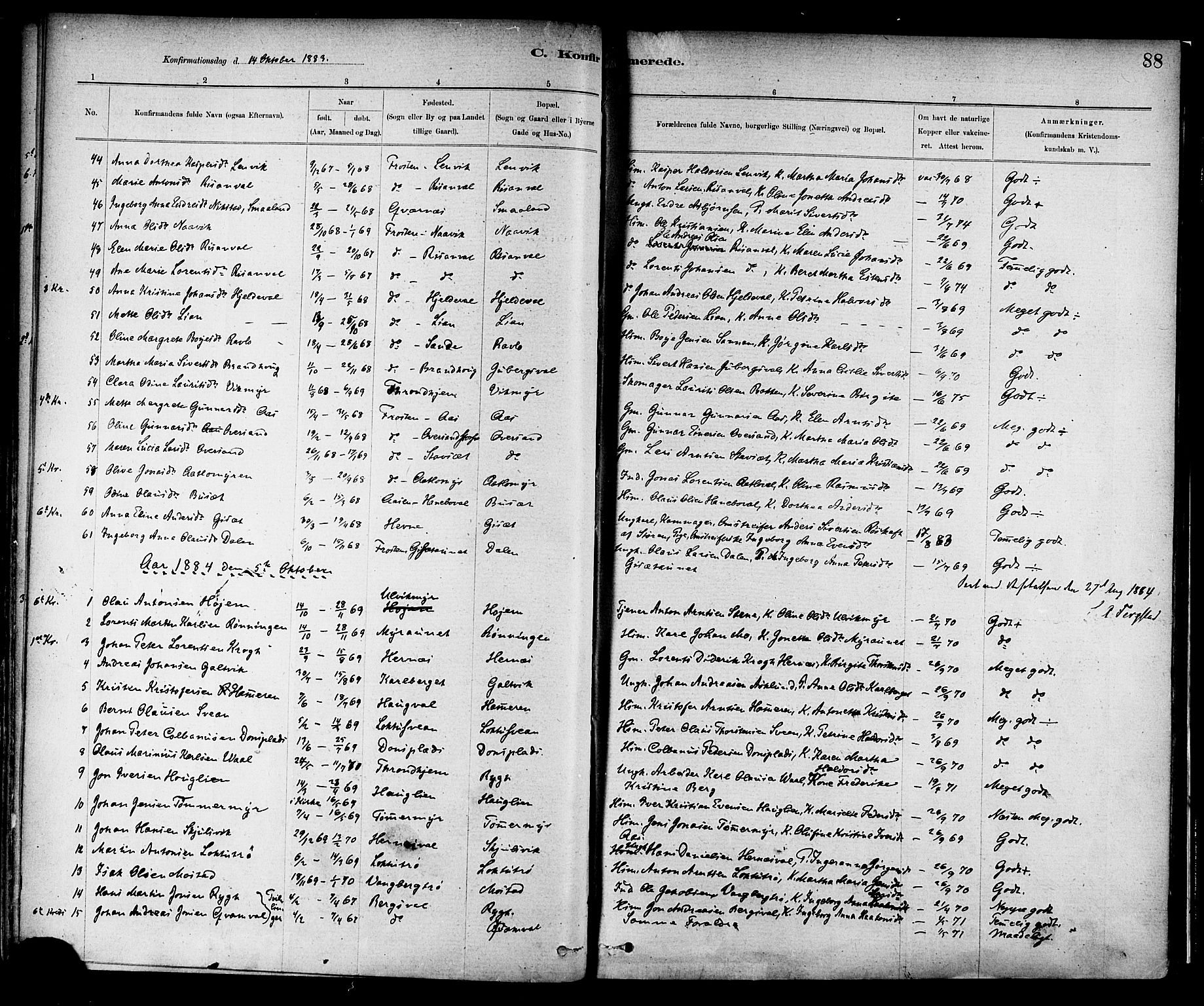 Ministerialprotokoller, klokkerbøker og fødselsregistre - Nord-Trøndelag, SAT/A-1458/713/L0120: Parish register (official) no. 713A09, 1878-1887, p. 88