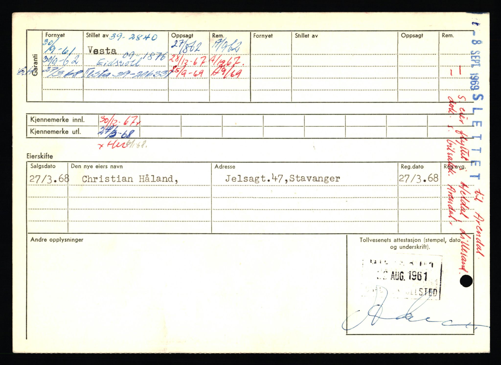 Stavanger trafikkstasjon, AV/SAST-A-101942/0/F/L0075: L-88800 - L-92499, 1930-1971, p. 1072