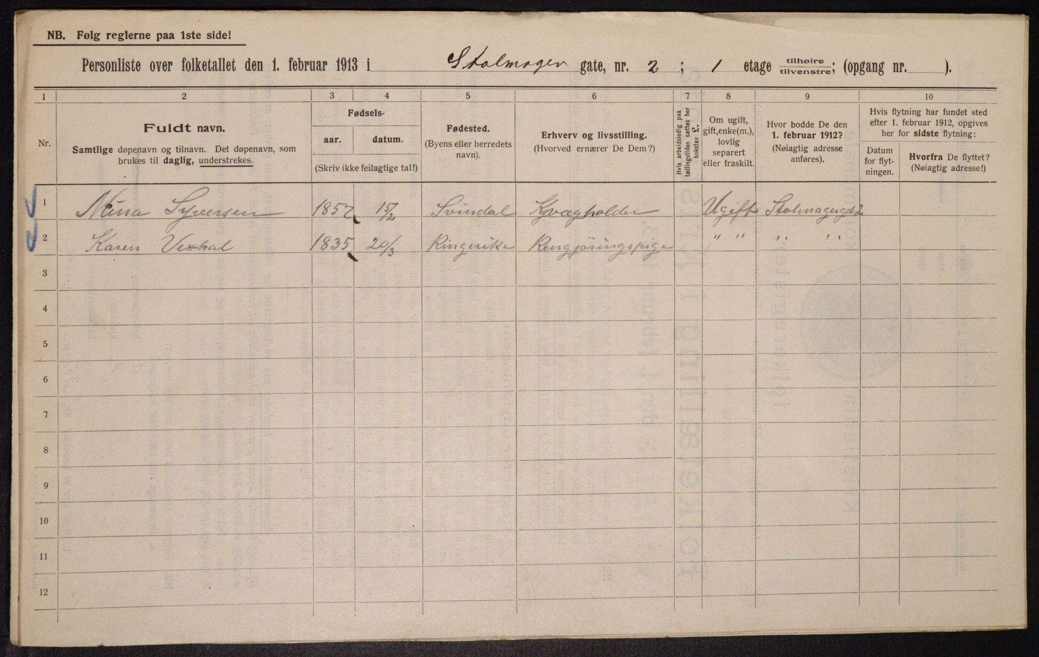 OBA, Municipal Census 1913 for Kristiania, 1913, p. 102670