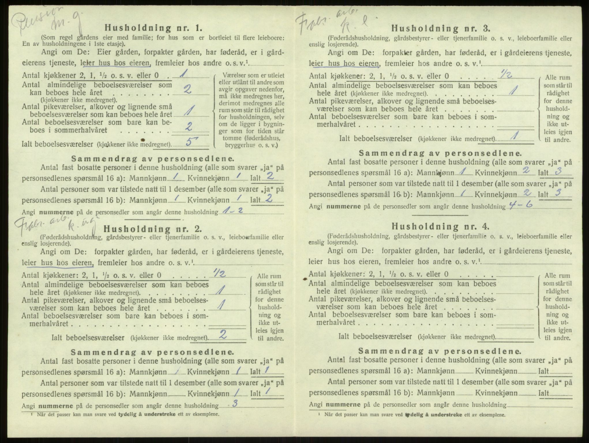 SAB, 1920 census for Haus, 1920, p. 1640