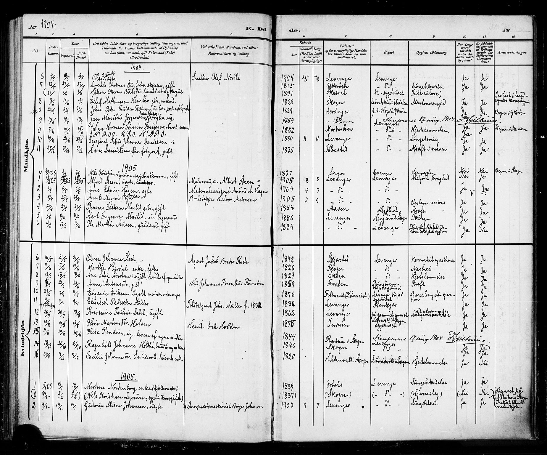 Ministerialprotokoller, klokkerbøker og fødselsregistre - Nord-Trøndelag, SAT/A-1458/720/L0192: Parish register (copy) no. 720C01, 1880-1917, p. 124c