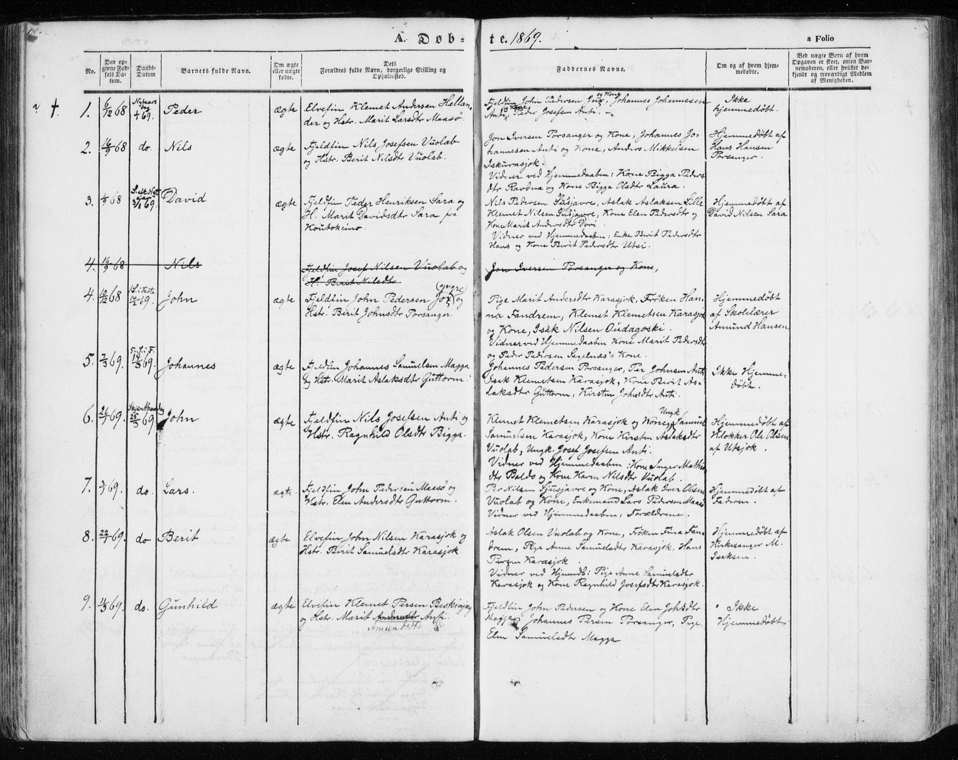 Kistrand/Porsanger sokneprestembete, AV/SATØ-S-1351/H/Ha/L0012.kirke: Parish register (official) no. 12, 1843-1871, p. 180-181