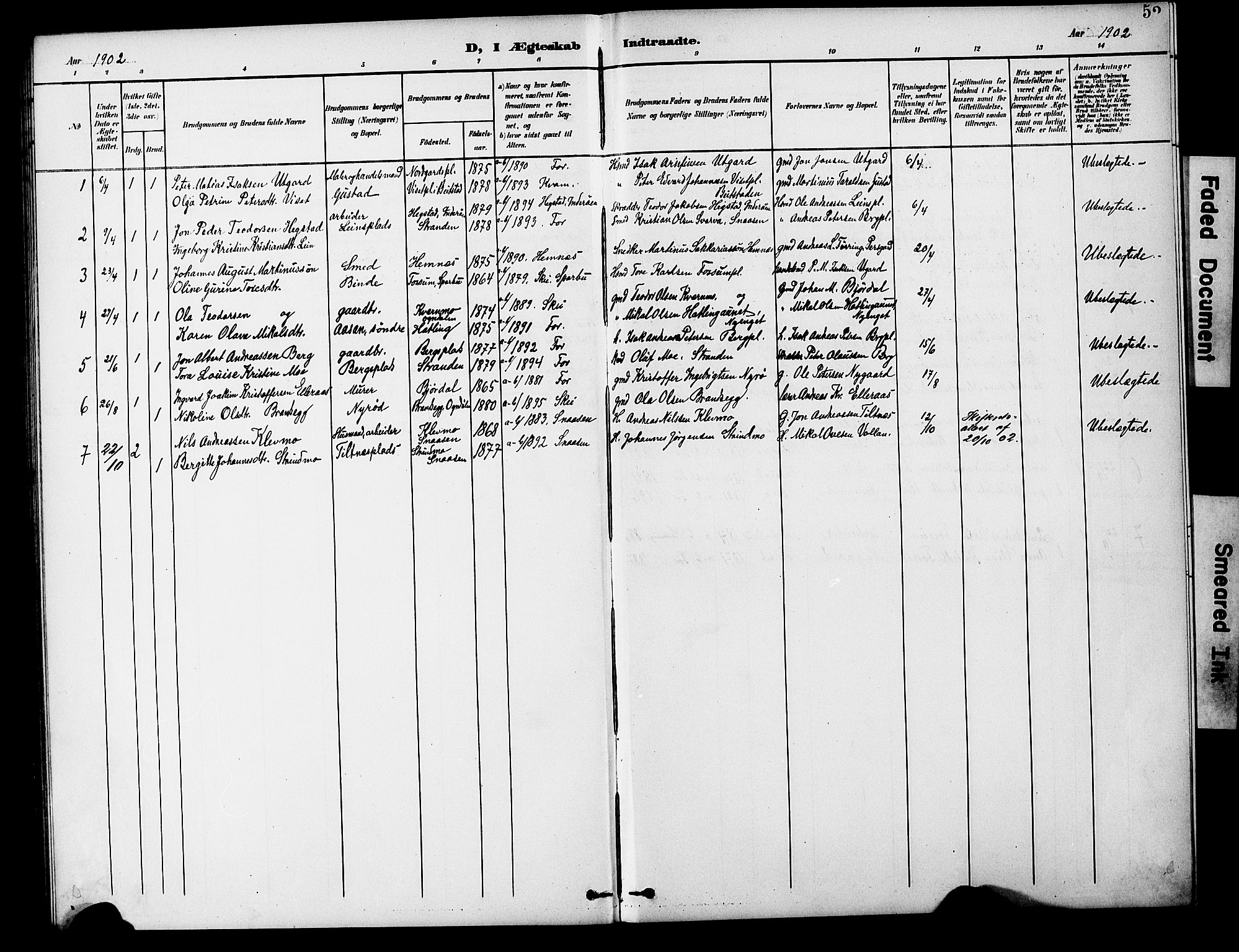 Ministerialprotokoller, klokkerbøker og fødselsregistre - Nord-Trøndelag, SAT/A-1458/746/L0452: Parish register (official) no. 746A09, 1900-1908, p. 52