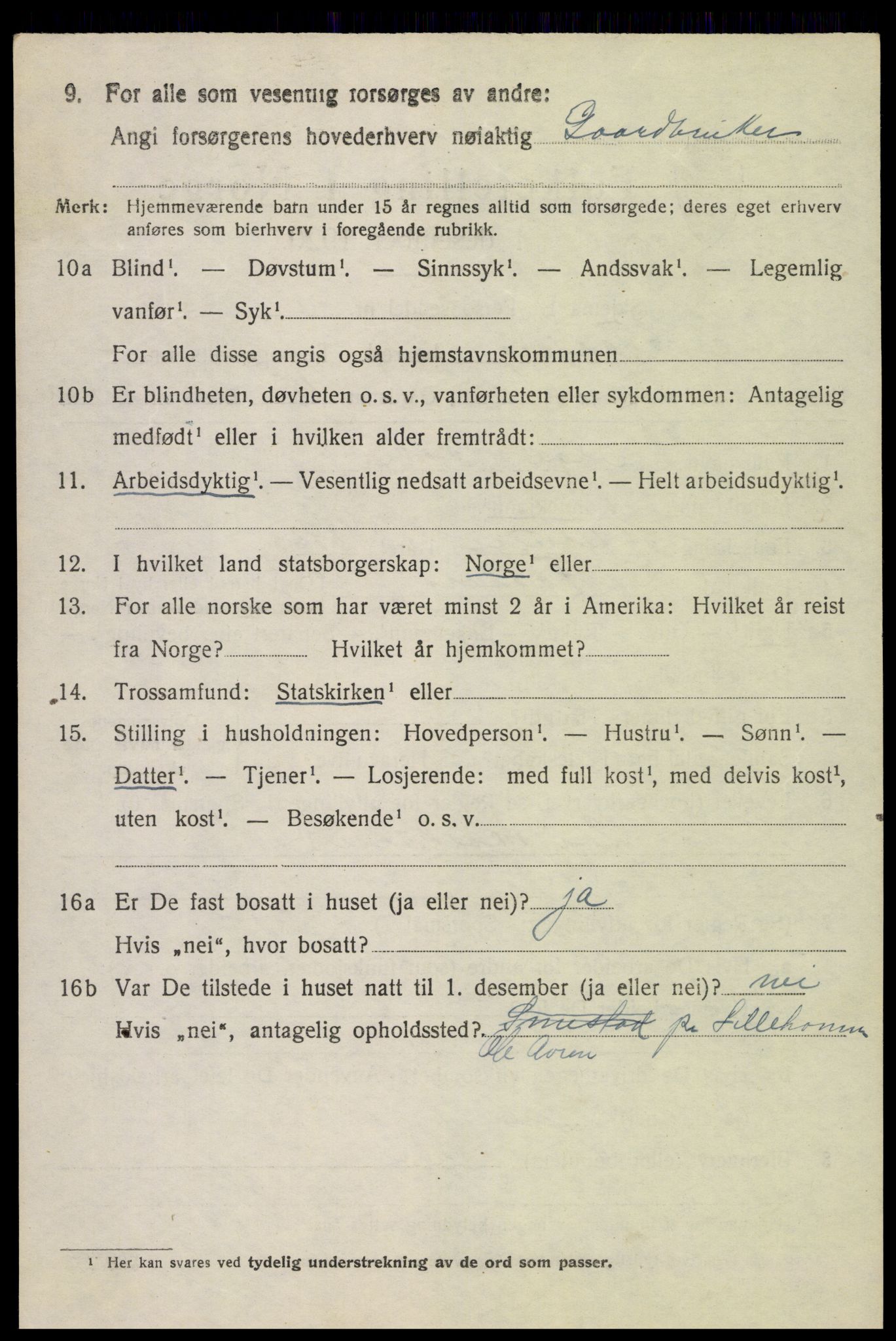 SAH, 1920 census for Fåberg, 1920, p. 3235