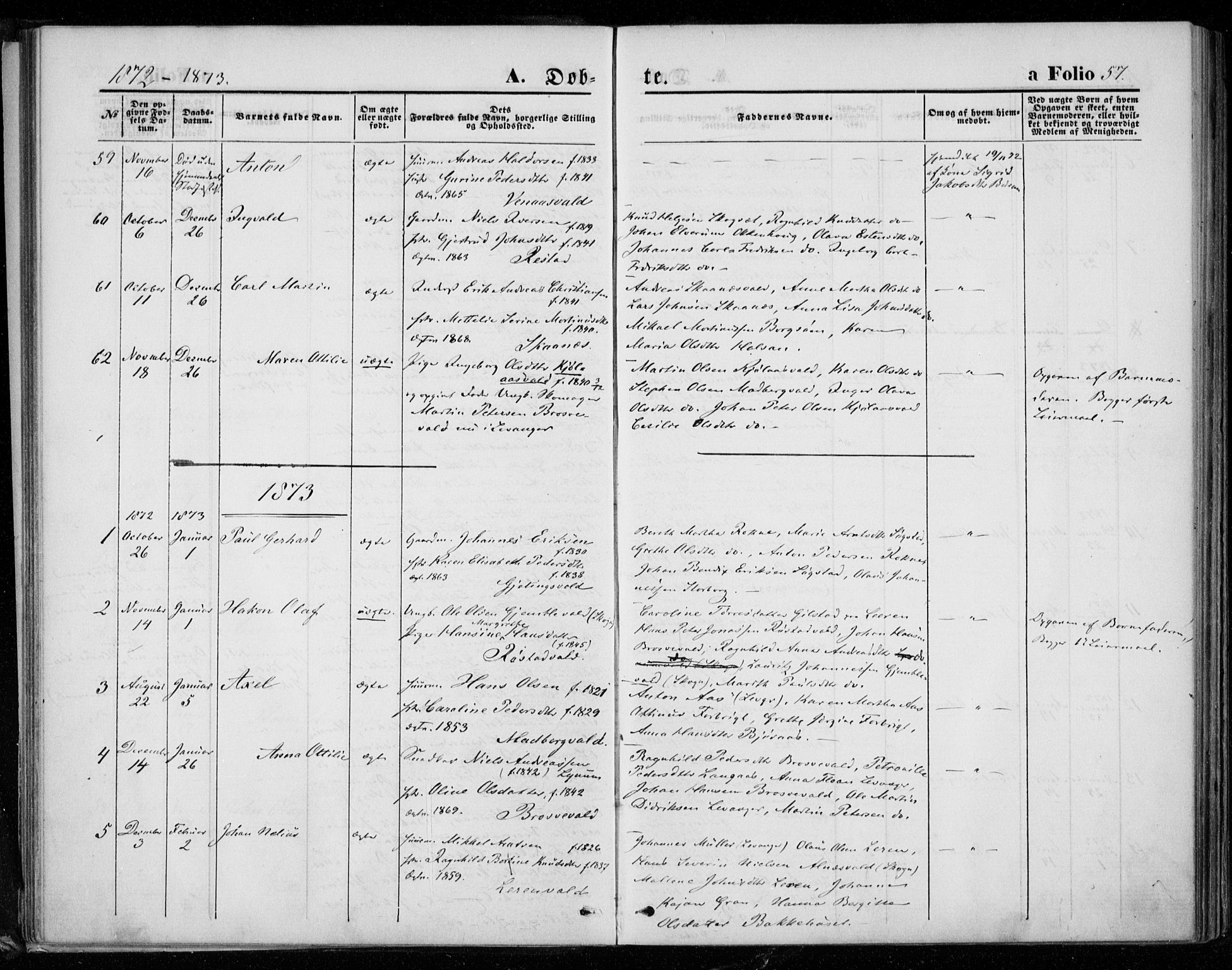 Ministerialprotokoller, klokkerbøker og fødselsregistre - Nord-Trøndelag, AV/SAT-A-1458/721/L0206: Parish register (official) no. 721A01, 1864-1874, p. 57