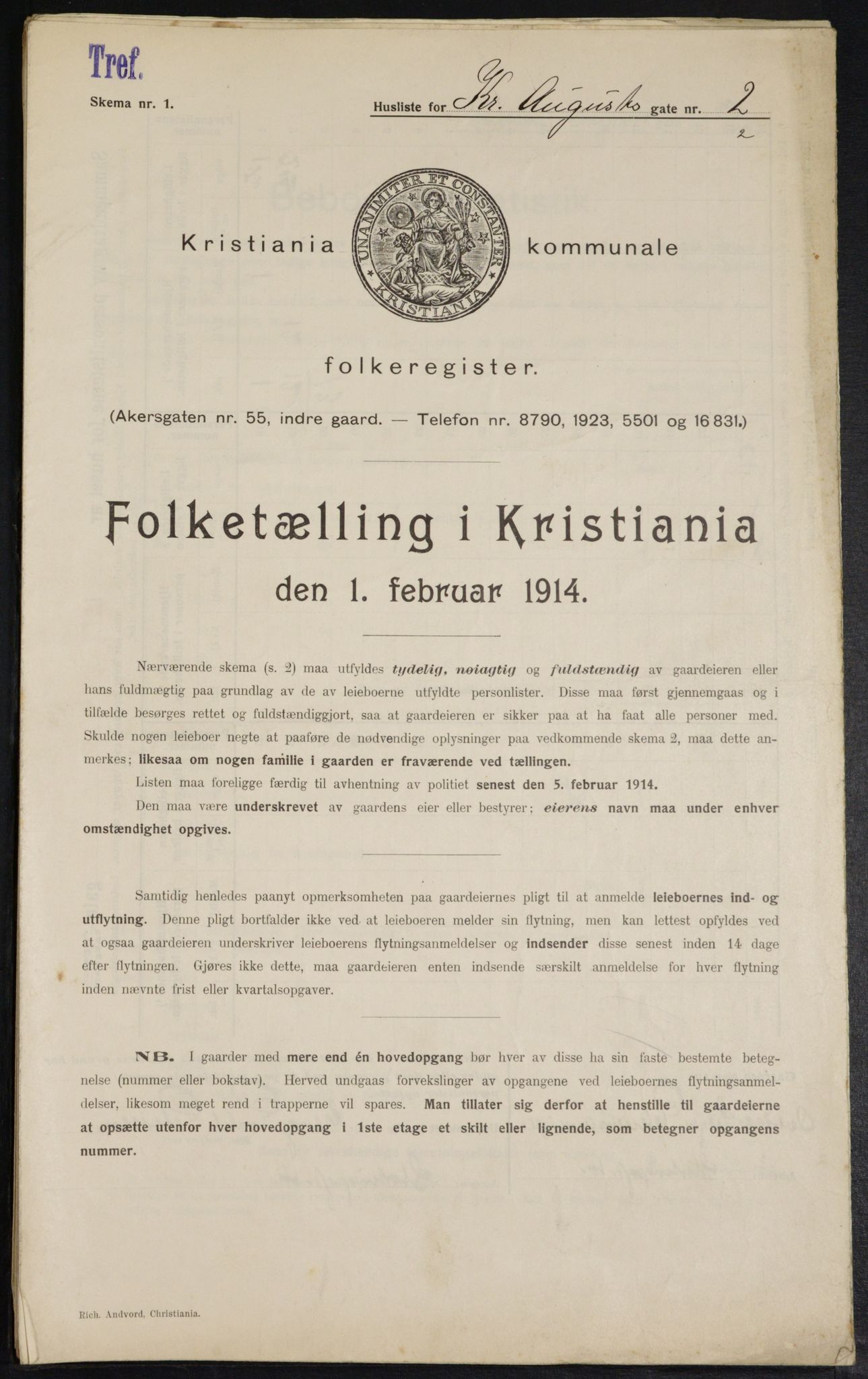 OBA, Municipal Census 1914 for Kristiania, 1914, p. 53862