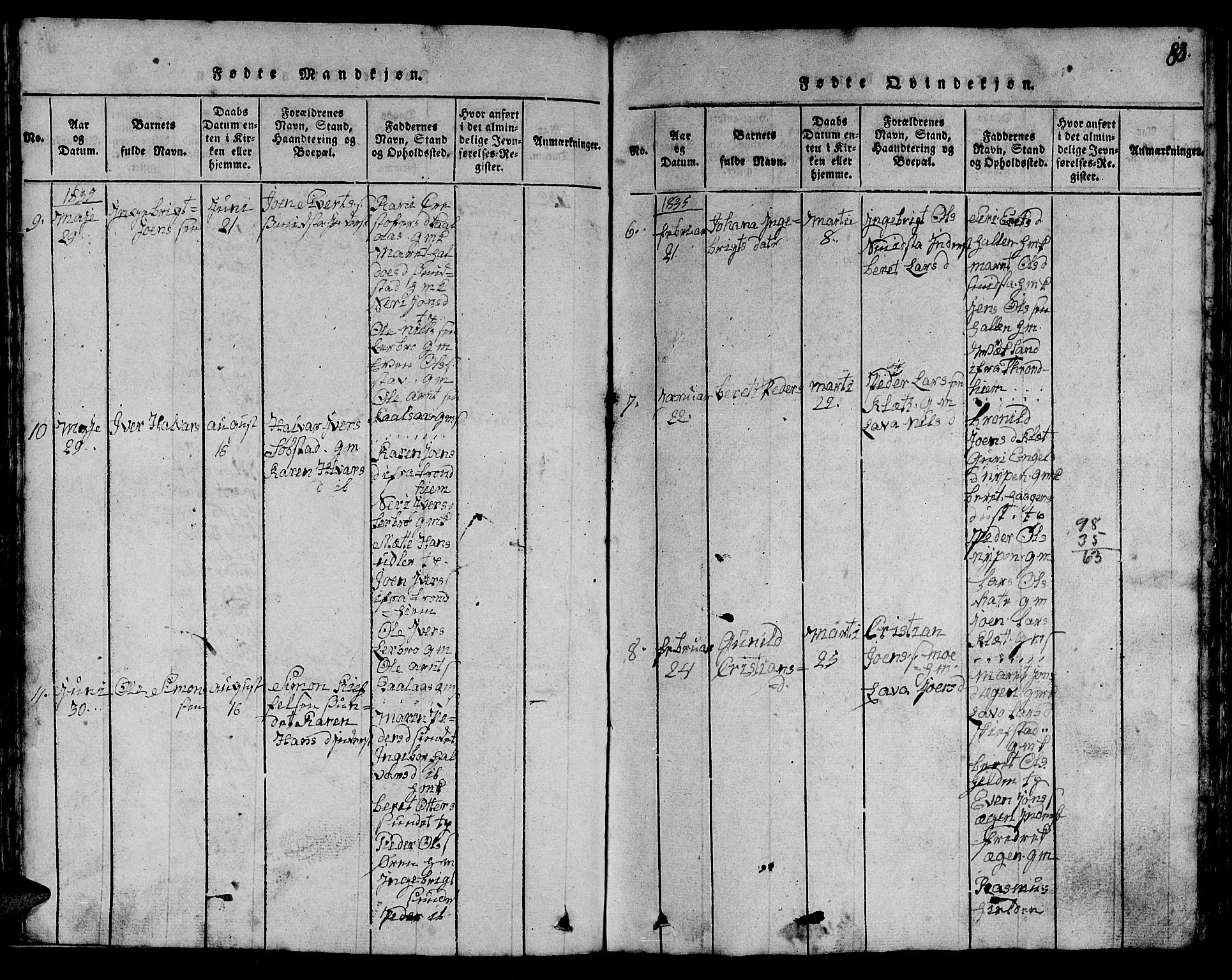 Ministerialprotokoller, klokkerbøker og fødselsregistre - Sør-Trøndelag, SAT/A-1456/613/L0393: Parish register (copy) no. 613C01, 1816-1886, p. 88