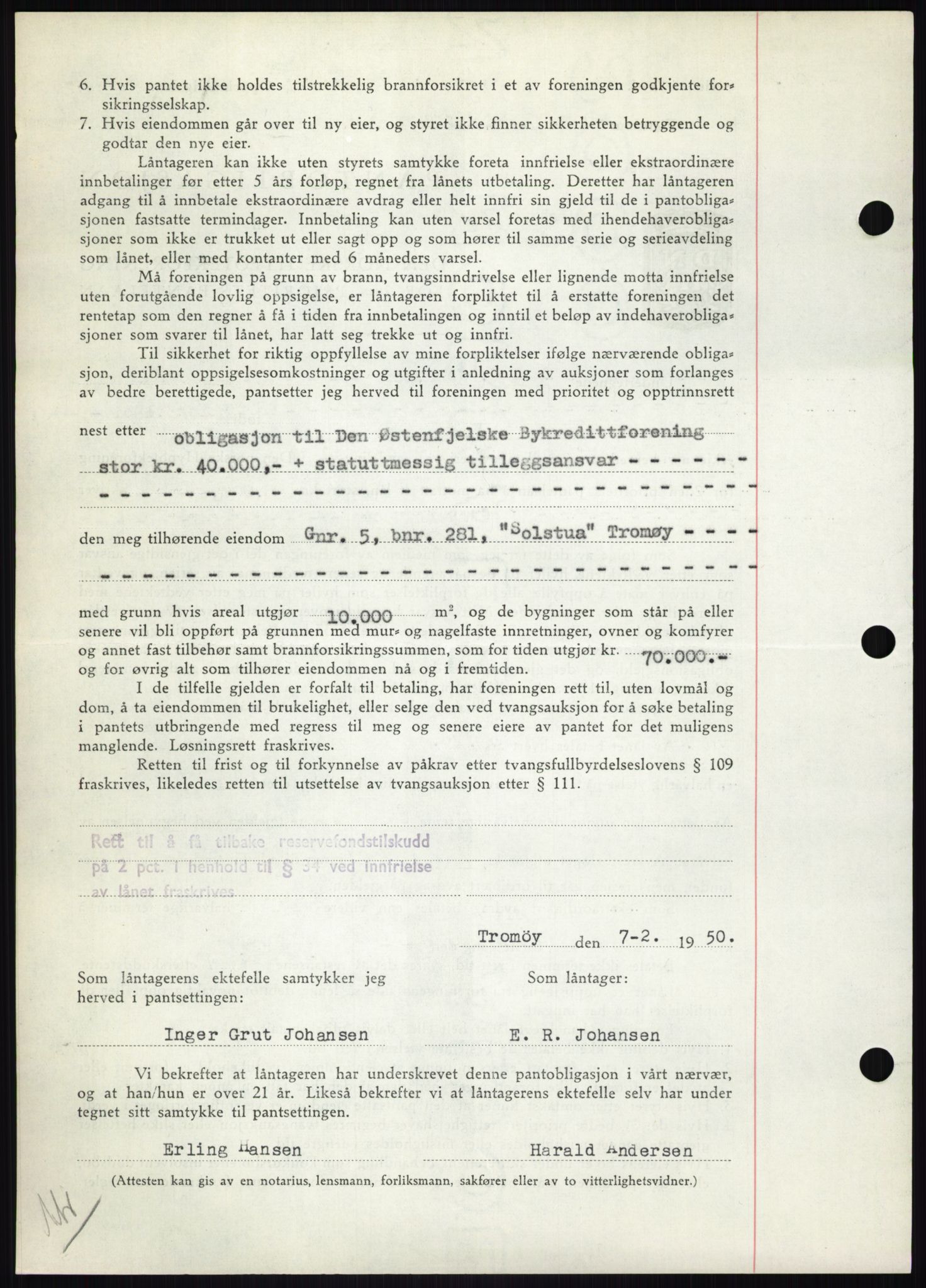 Nedenes sorenskriveri, AV/SAK-1221-0006/G/Gb/Gbb/L0007: Mortgage book no. B7, 1949-1950, Diary no: : 236/1950