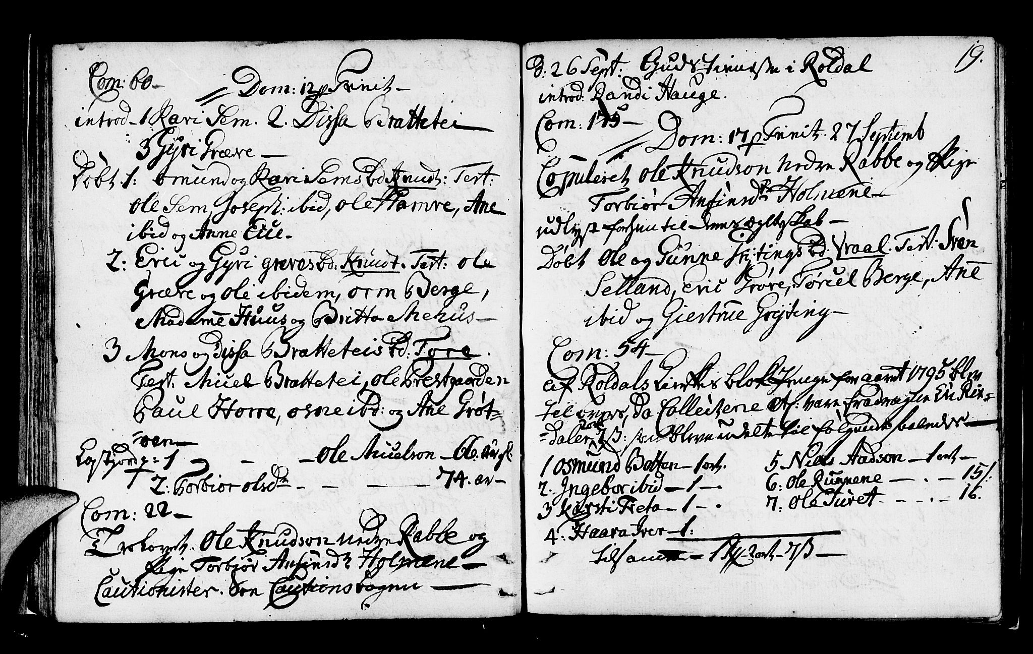 Røldal sokneprestembete, SAB/A-100247: Parish register (official) no. A 1, 1780-1816, p. 19