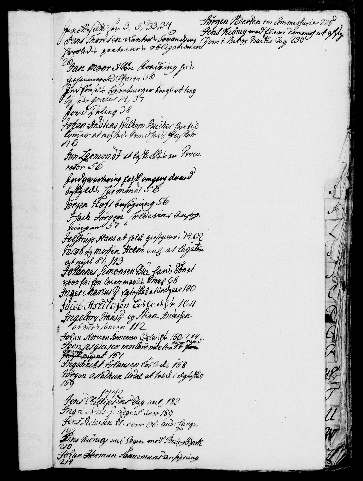 Danske Kanselli 1572-1799, RA/EA-3023/G/Gb/L0001: Alfabetisk register til 3. departements utgående brev, 1771-1772