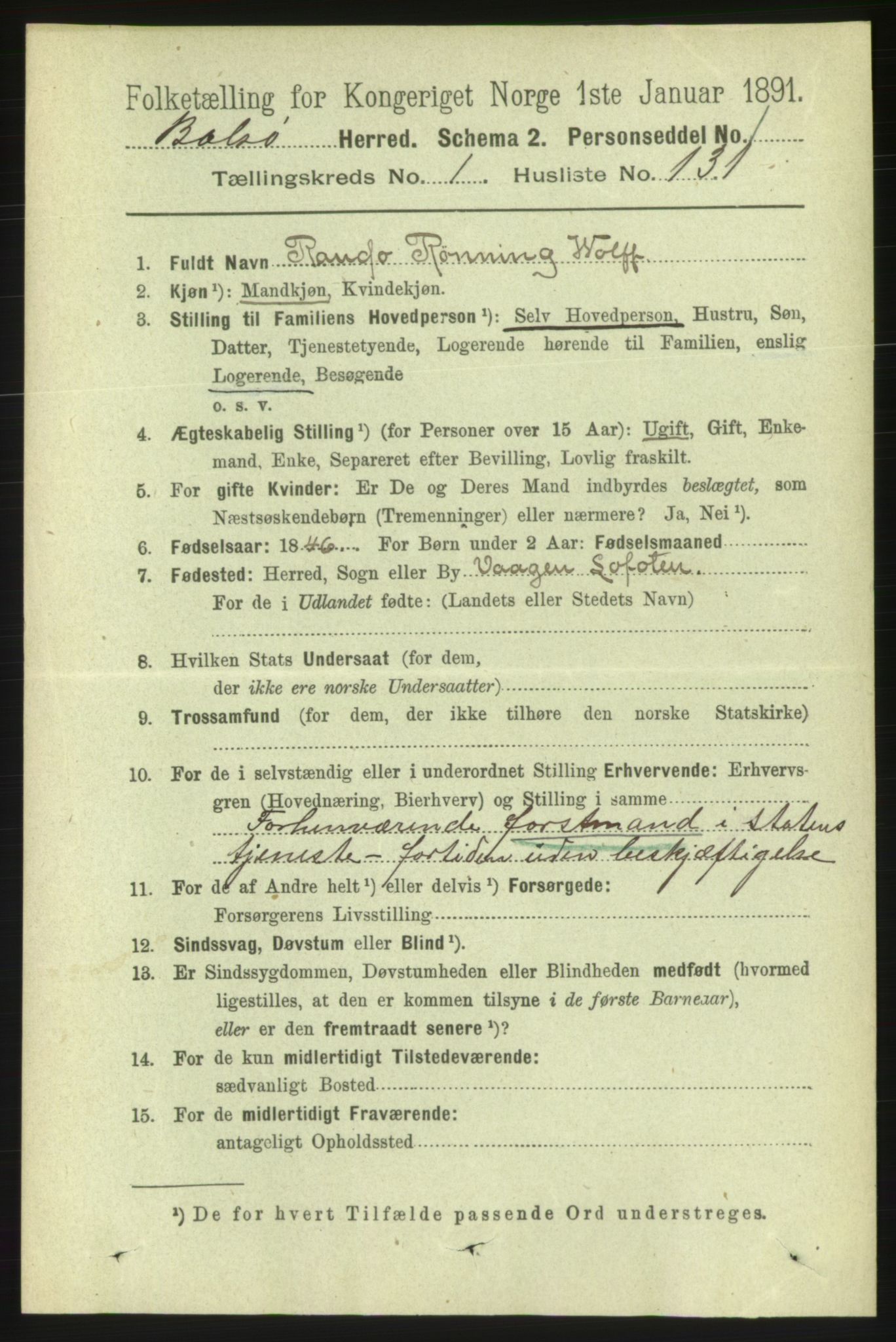 RA, 1891 census for 1544 Bolsøy, 1891, p. 837