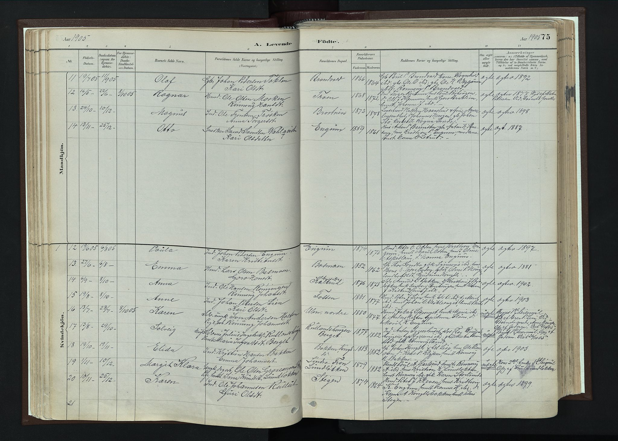 Nord-Fron prestekontor, AV/SAH-PREST-080/H/Ha/Haa/L0004: Parish register (official) no. 4, 1884-1914, p. 75