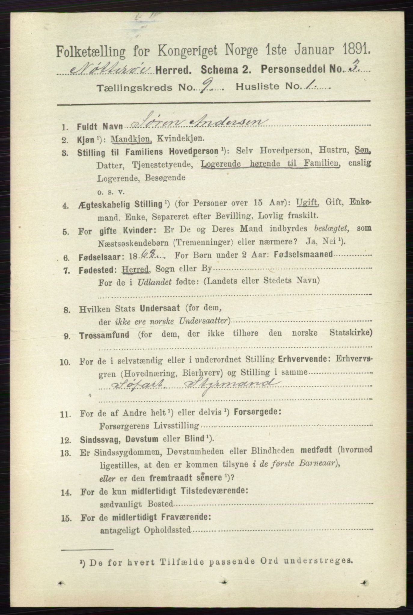 RA, 1891 census for 0722 Nøtterøy, 1891, p. 4559