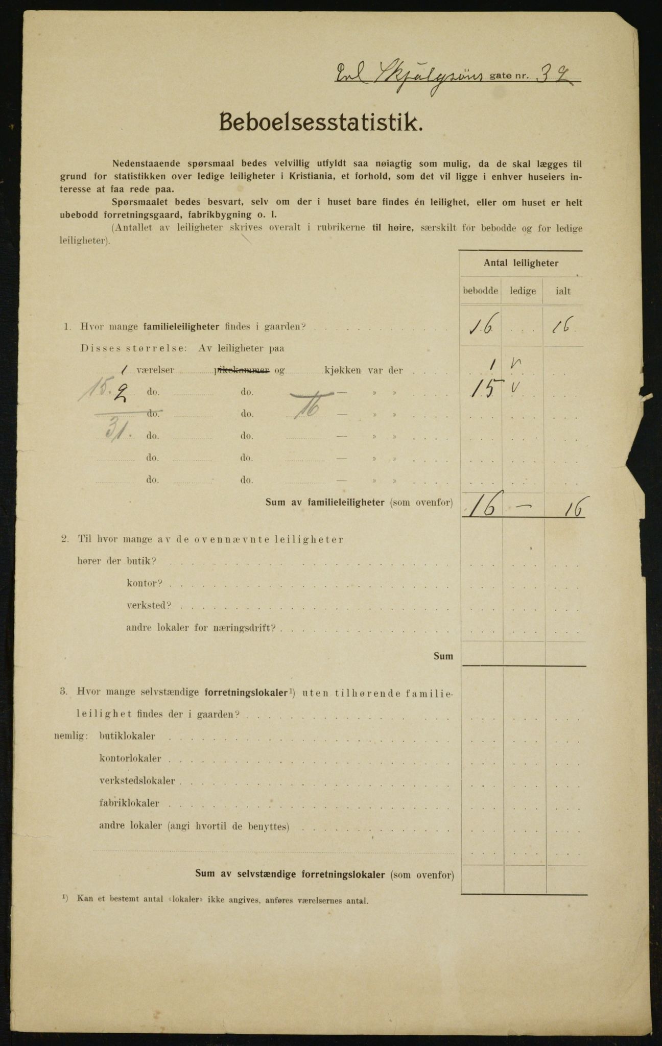 OBA, Municipal Census 1910 for Kristiania, 1910, p. 20997