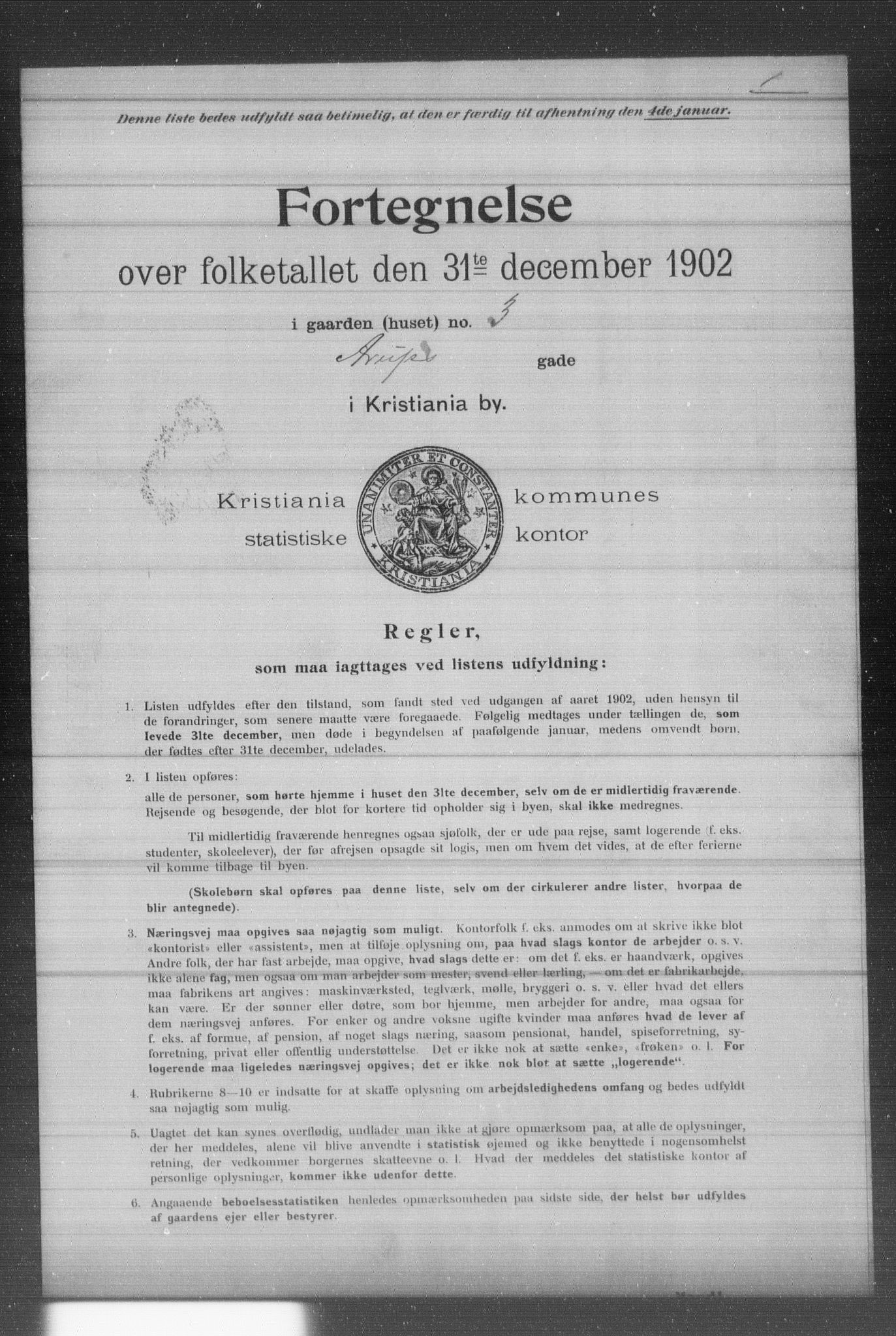 OBA, Municipal Census 1902 for Kristiania, 1902, p. 532