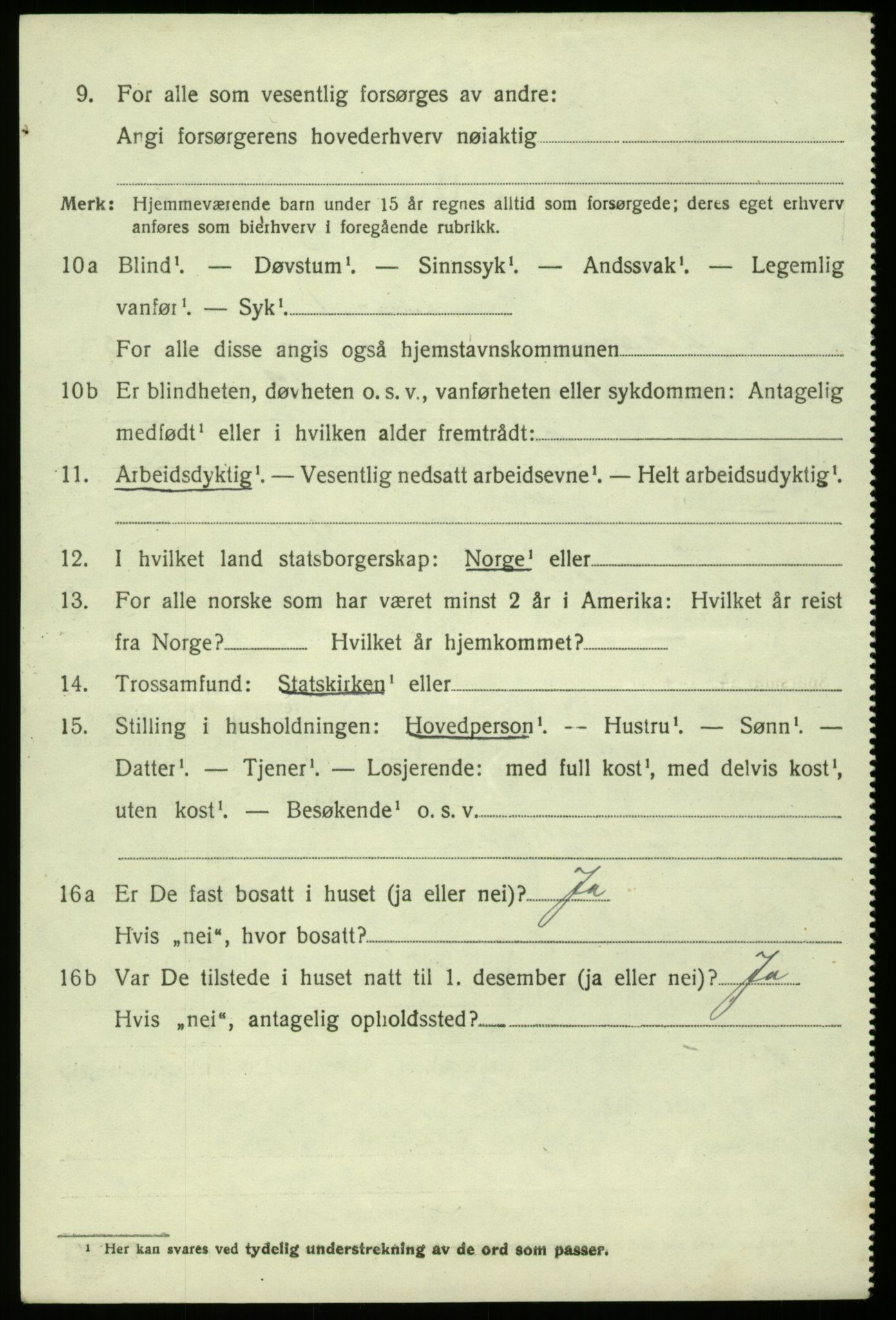 SAB, 1920 census for Hosanger, 1920, p. 2362