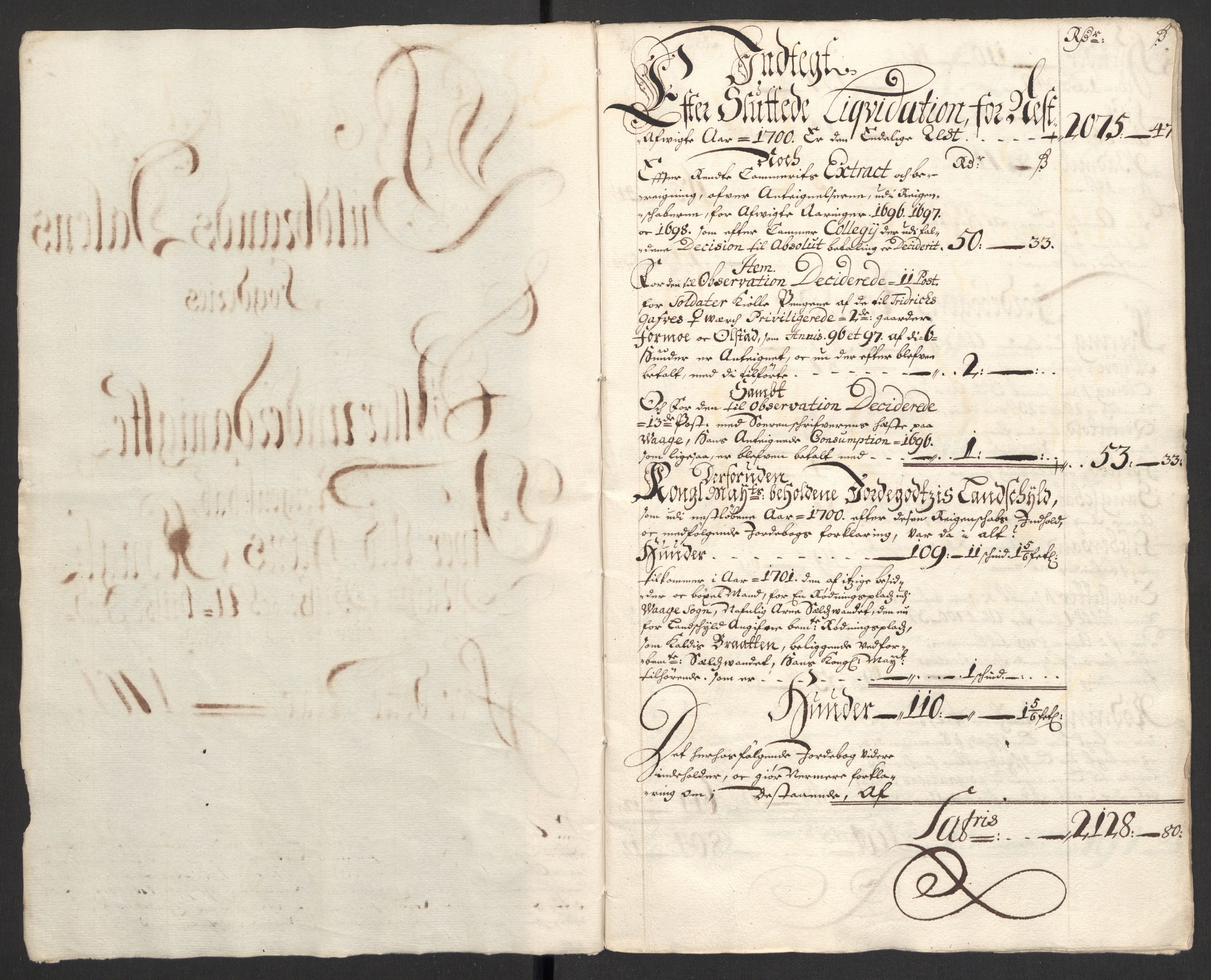 Rentekammeret inntil 1814, Reviderte regnskaper, Fogderegnskap, AV/RA-EA-4092/R17/L1174: Fogderegnskap Gudbrandsdal, 1701, p. 4