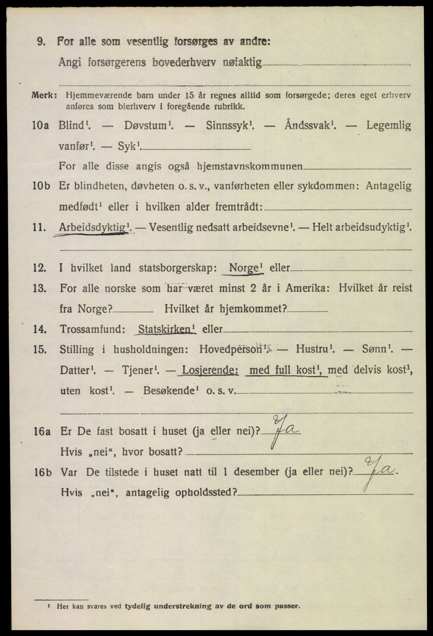 SAK, 1920 census for Froland, 1920, p. 3624