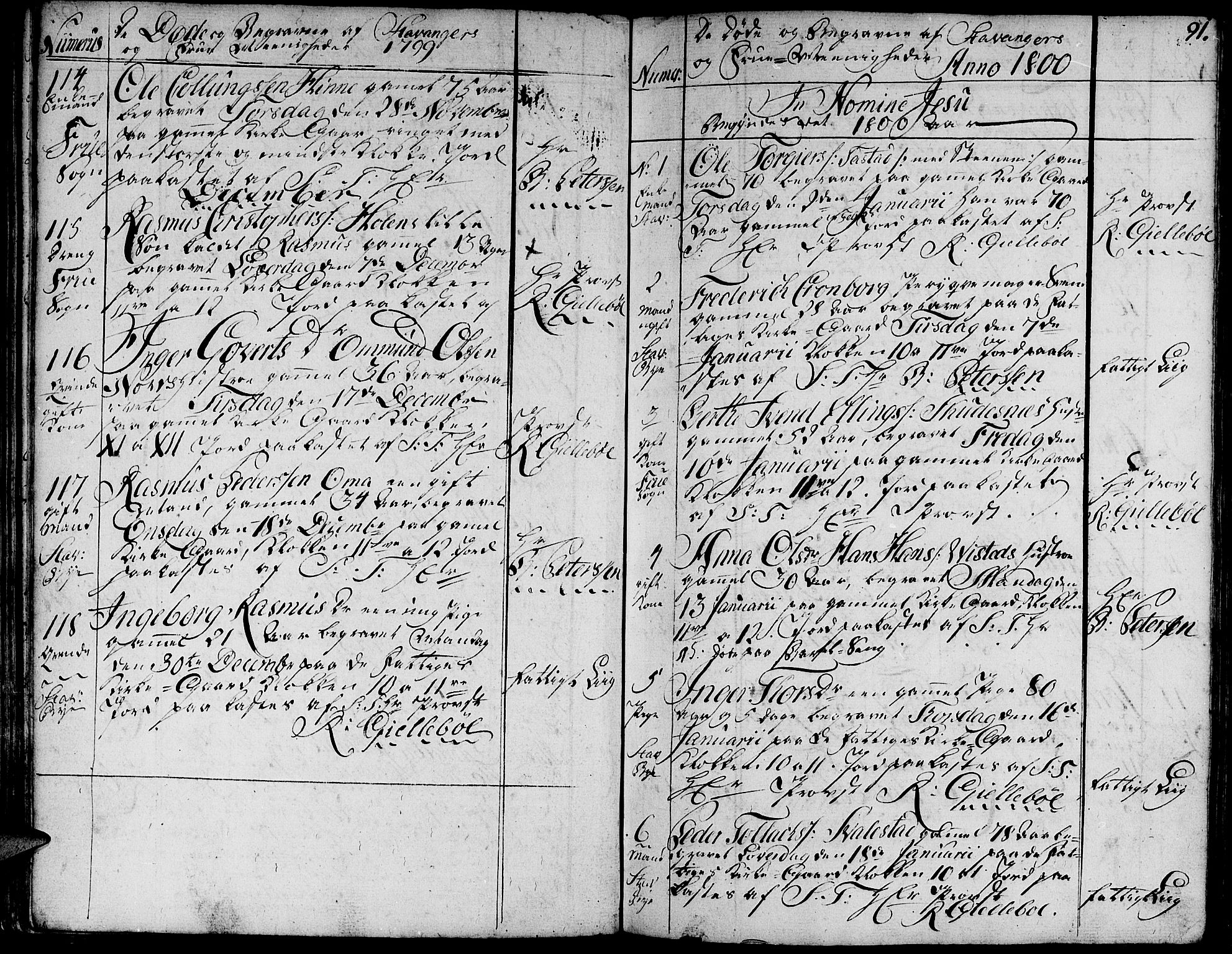 Domkirken sokneprestkontor, AV/SAST-A-101812/001/30/30BA/L0007: Parish register (official) no. A 7, 1789-1815, p. 91