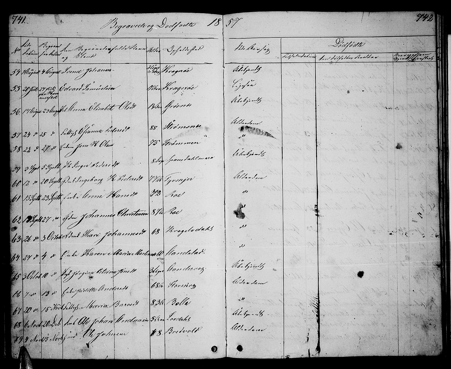 Ibestad sokneprestembete, SATØ/S-0077/H/Ha/Hab/L0004klokker: Parish register (copy) no. 4, 1852-1860, p. 741-742