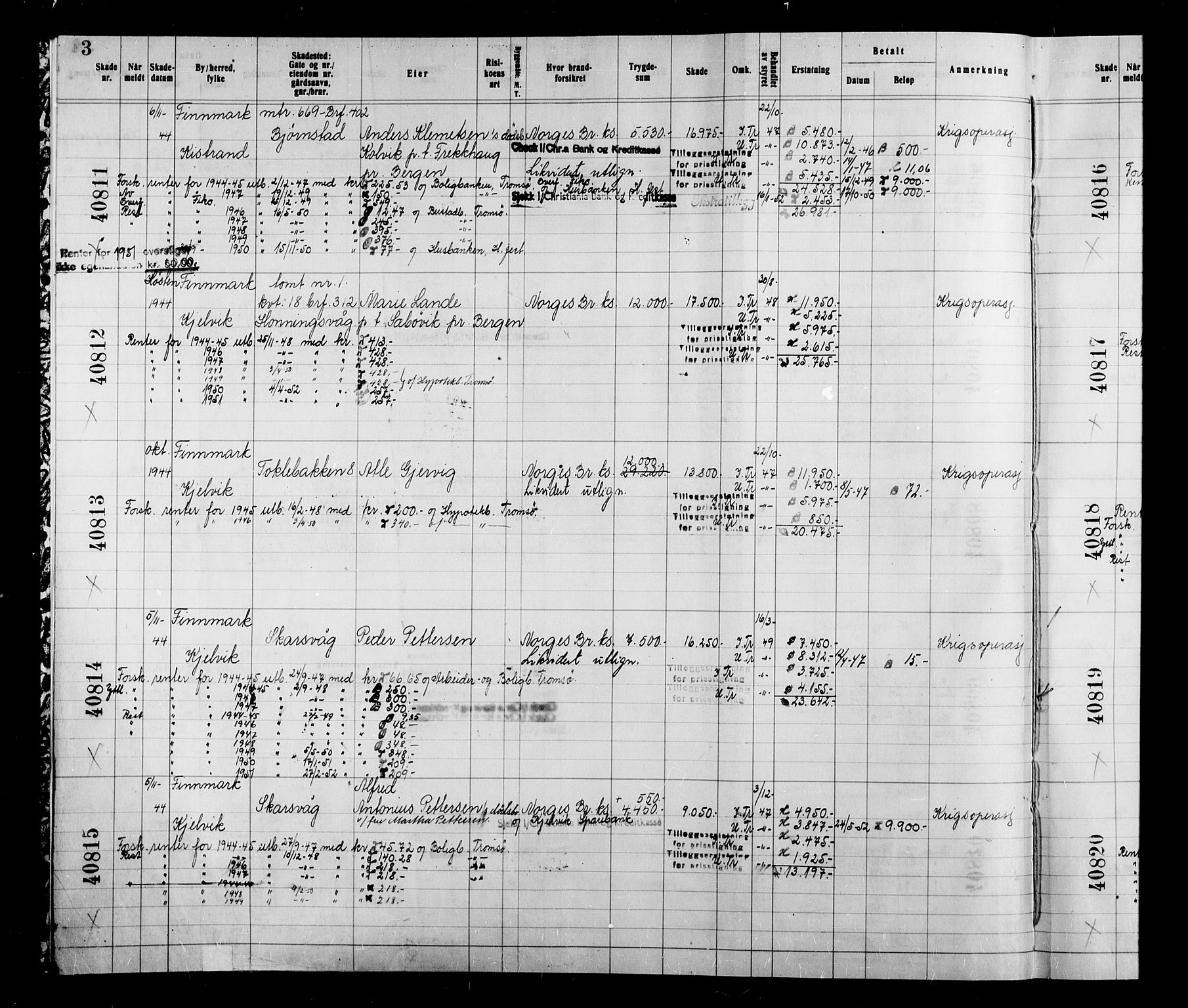 Krigsskadetrygdene for bygninger og løsøre, AV/RA-S-1548/V/L0038: Bygning, branntrygdet., 1940-1945, p. 3