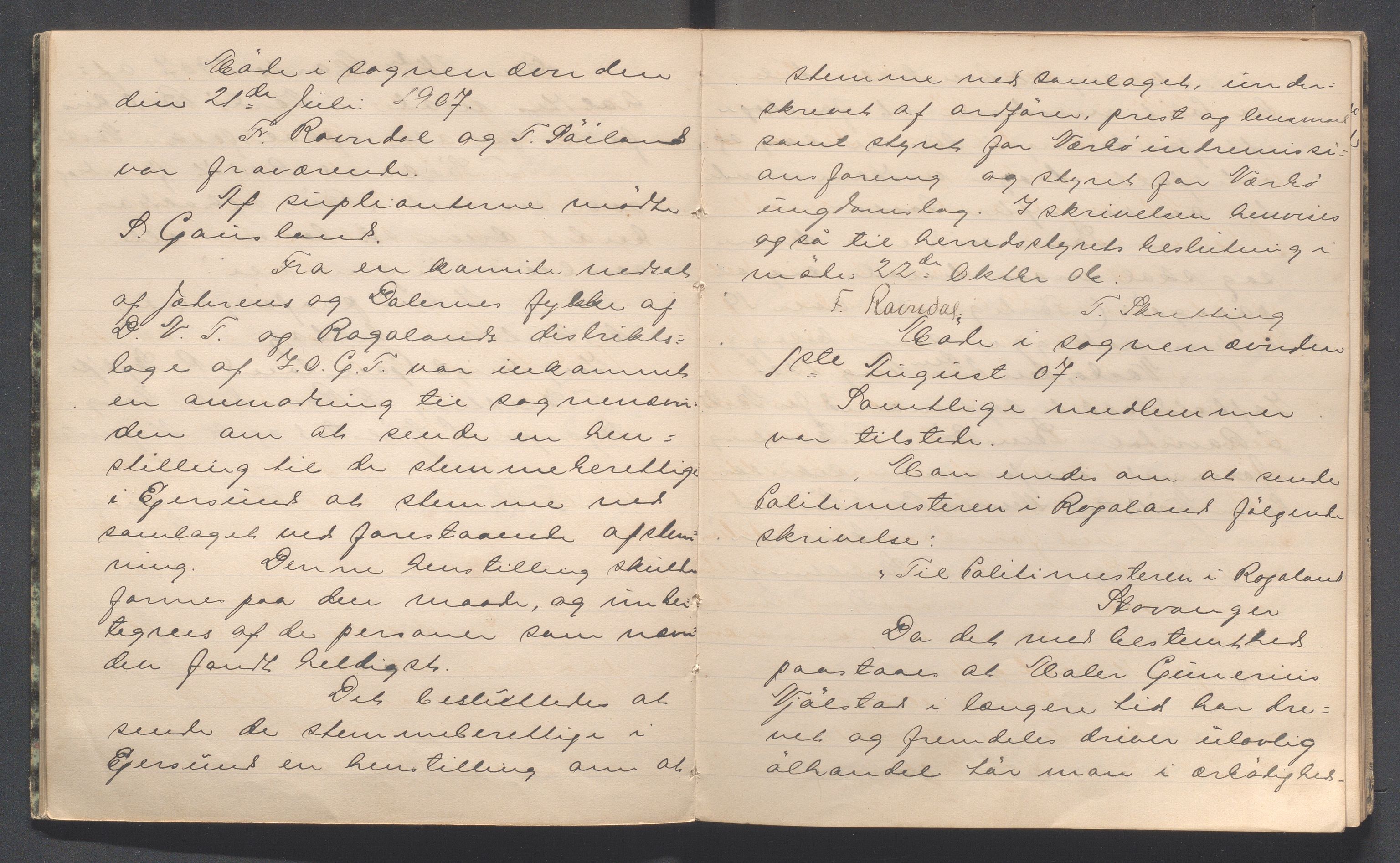 Hå kommune - PA 014 Afholdsfolkets soknenemnd for Nærbø, IKAR/K-102221/A/L0001: Møtebok, 1906-1912, p. 11