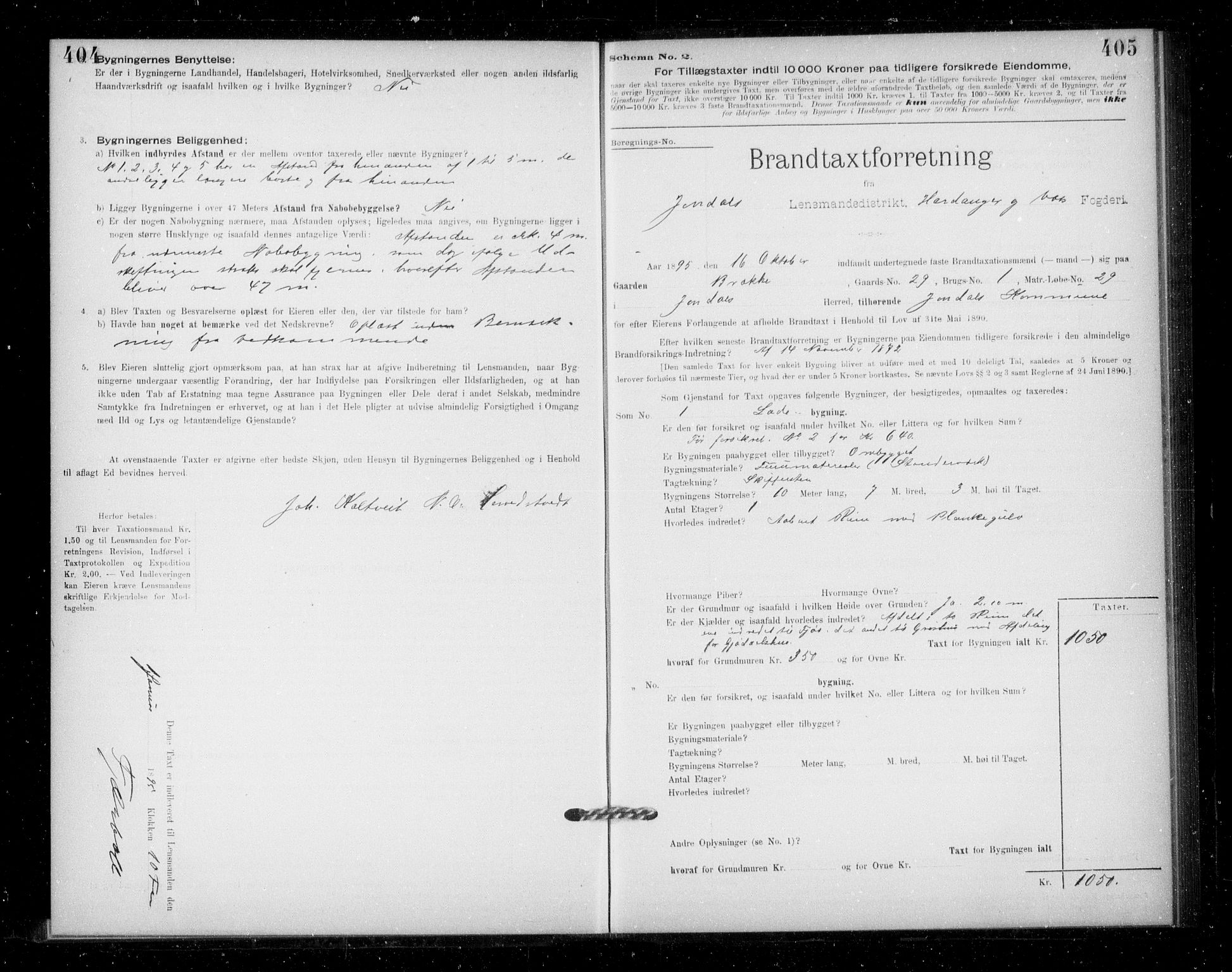 Lensmannen i Jondal, SAB/A-33101/0012/L0005: Branntakstprotokoll, skjematakst, 1894-1951, p. 404-405