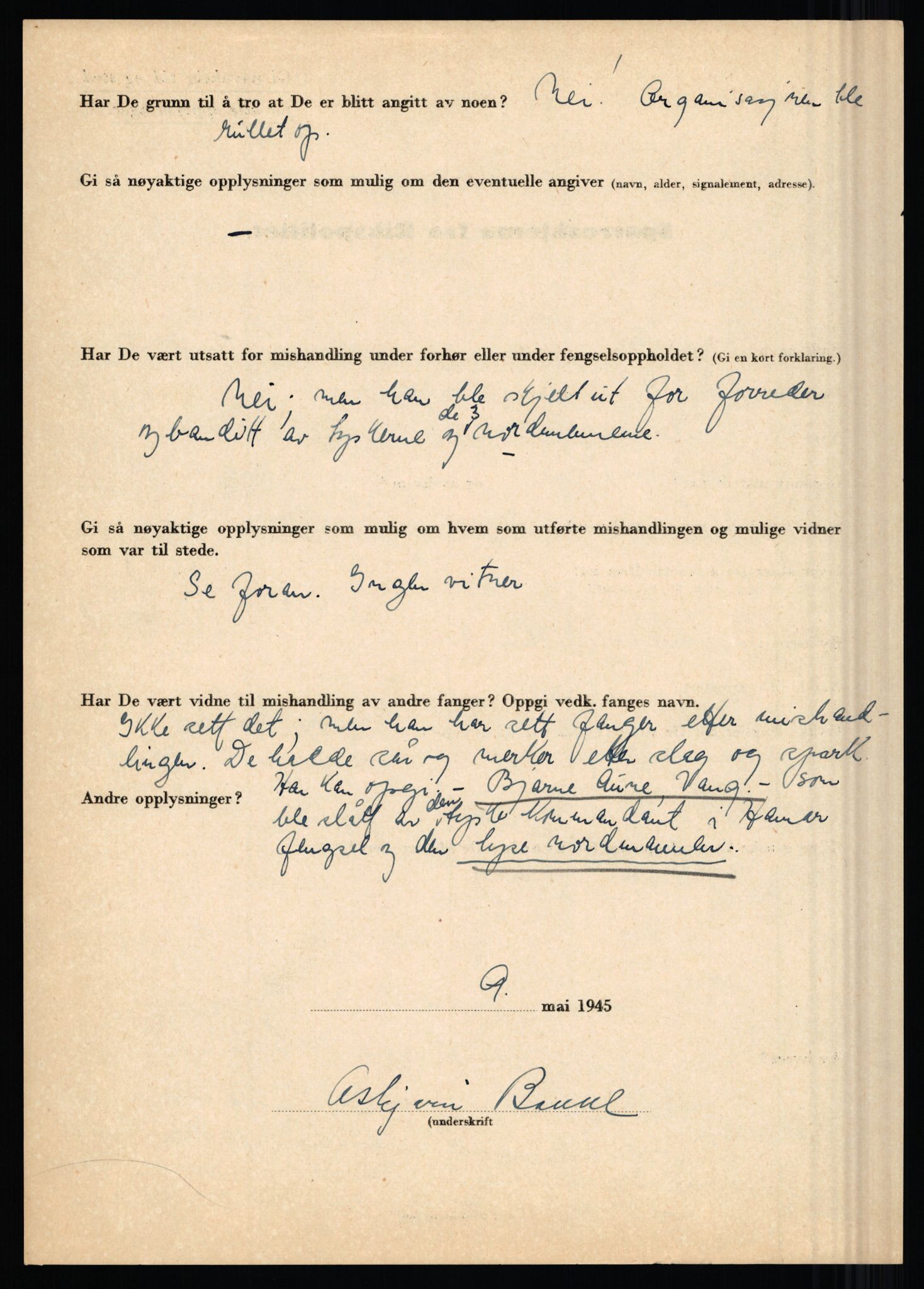 Rikspolitisjefen, AV/RA-S-1560/L/L0001: Abelseth, Rudolf - Berentsen, Odd, 1940-1945, p. 1090