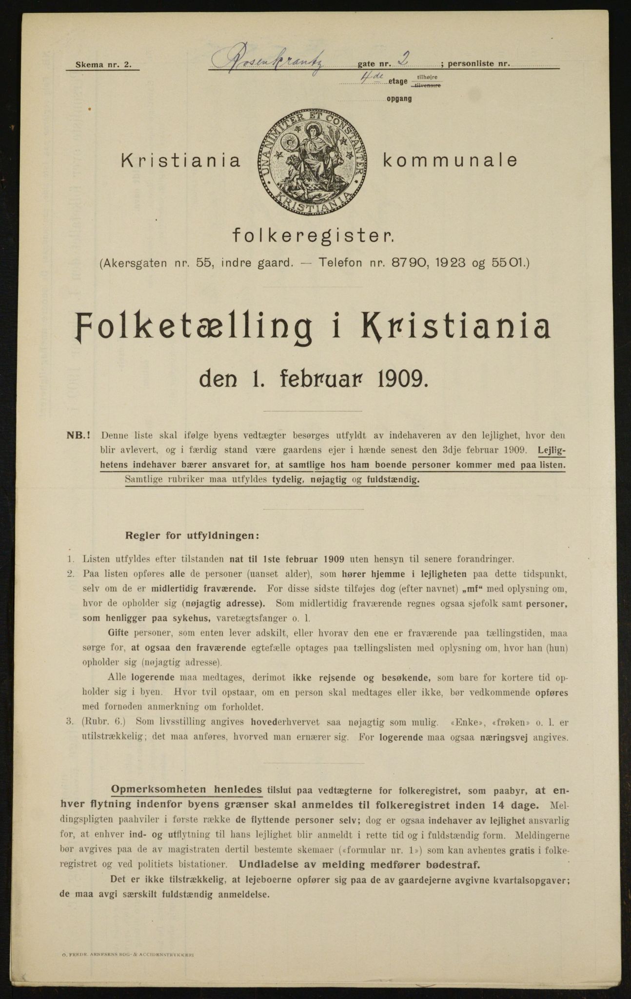 OBA, Municipal Census 1909 for Kristiania, 1909, p. 75974