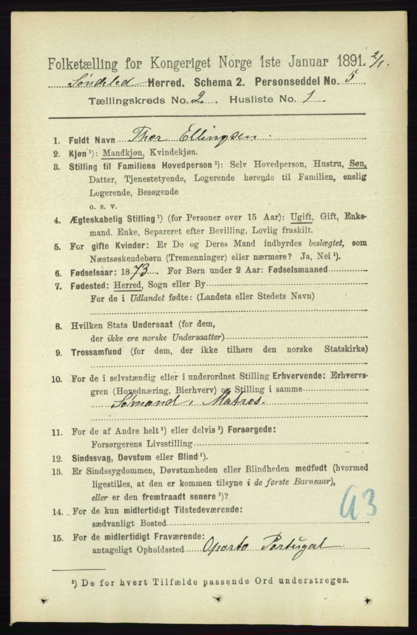 RA, 1891 census for 0913 Søndeled, 1891, p. 387