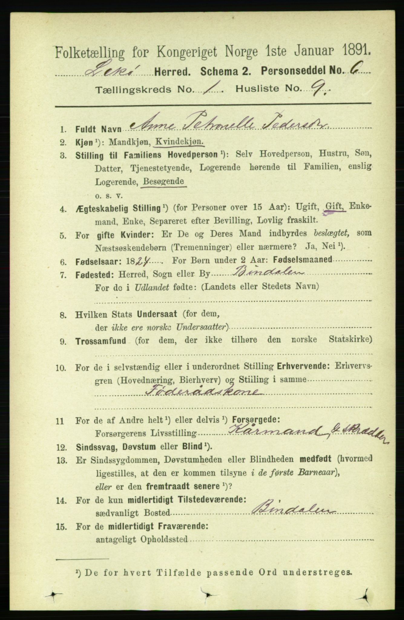 RA, 1891 census for 1755 Leka, 1891, p. 188