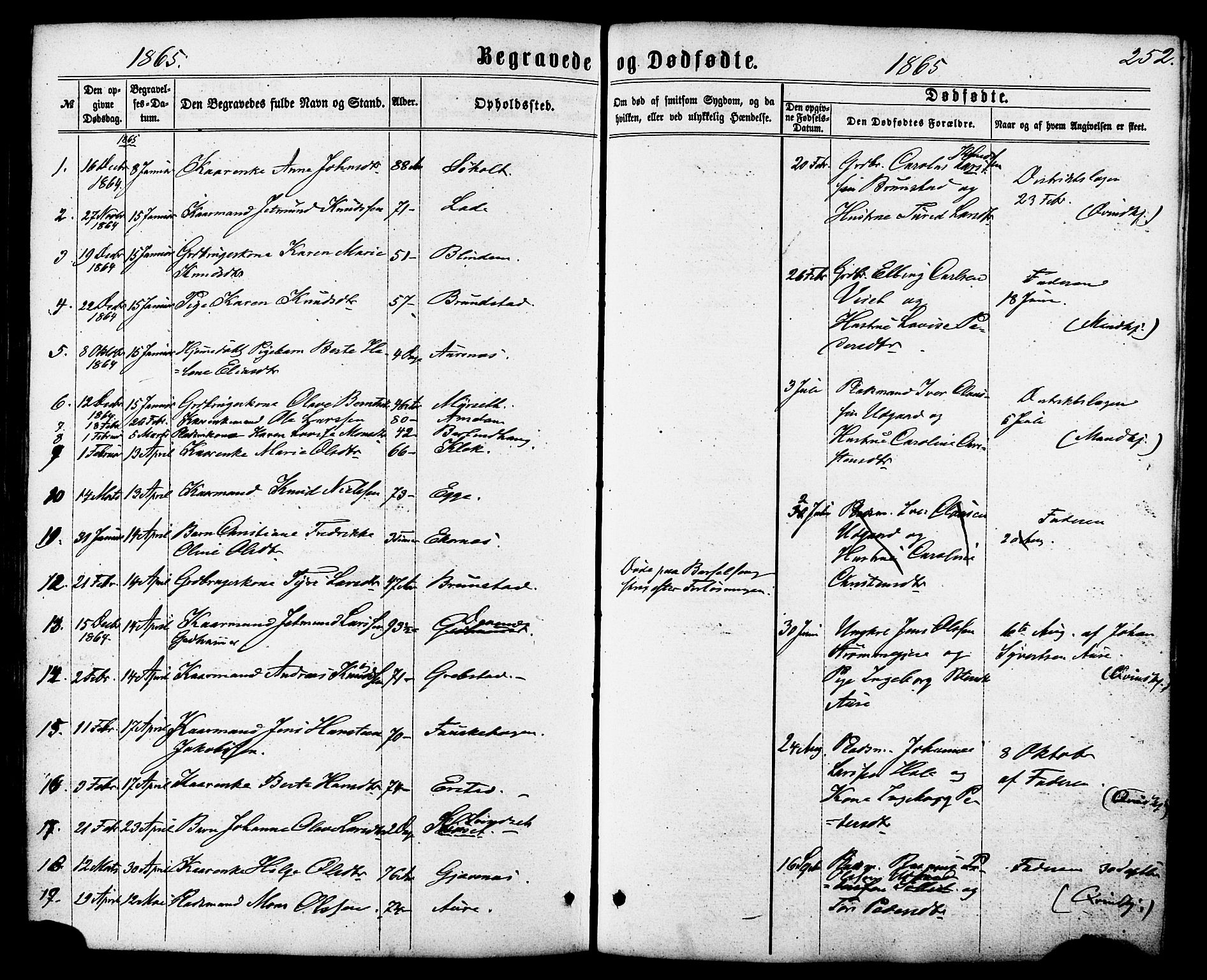 Ministerialprotokoller, klokkerbøker og fødselsregistre - Møre og Romsdal, SAT/A-1454/522/L0314: Parish register (official) no. 522A09, 1863-1877, p. 252