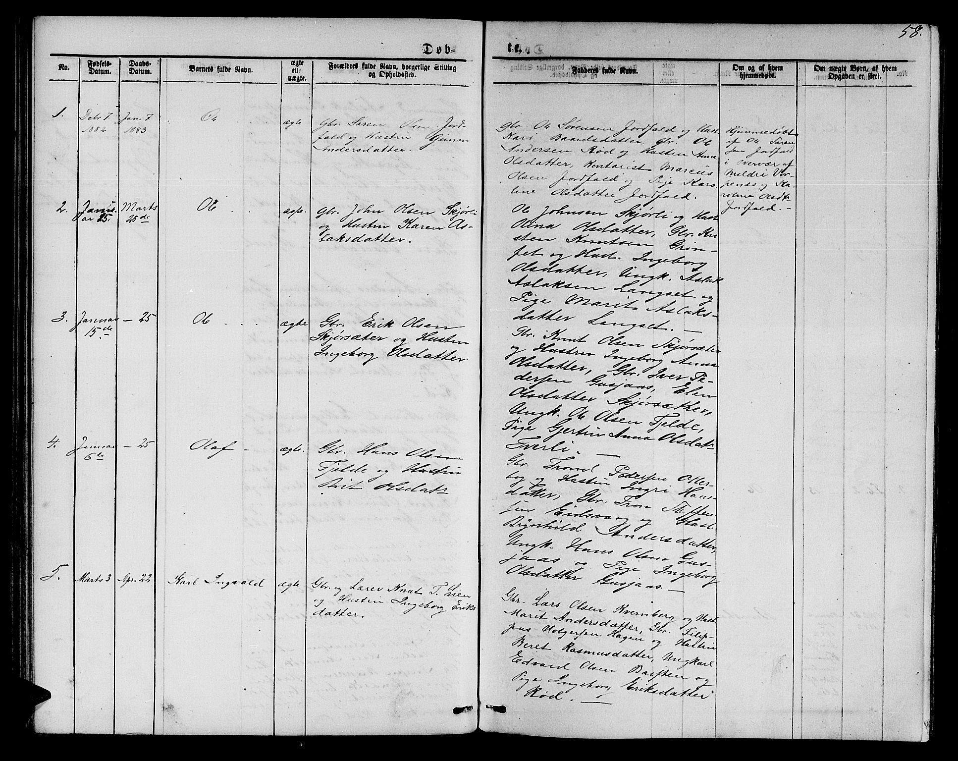 Ministerialprotokoller, klokkerbøker og fødselsregistre - Møre og Romsdal, SAT/A-1454/551/L0630: Parish register (copy) no. 551C02, 1867-1885, p. 58