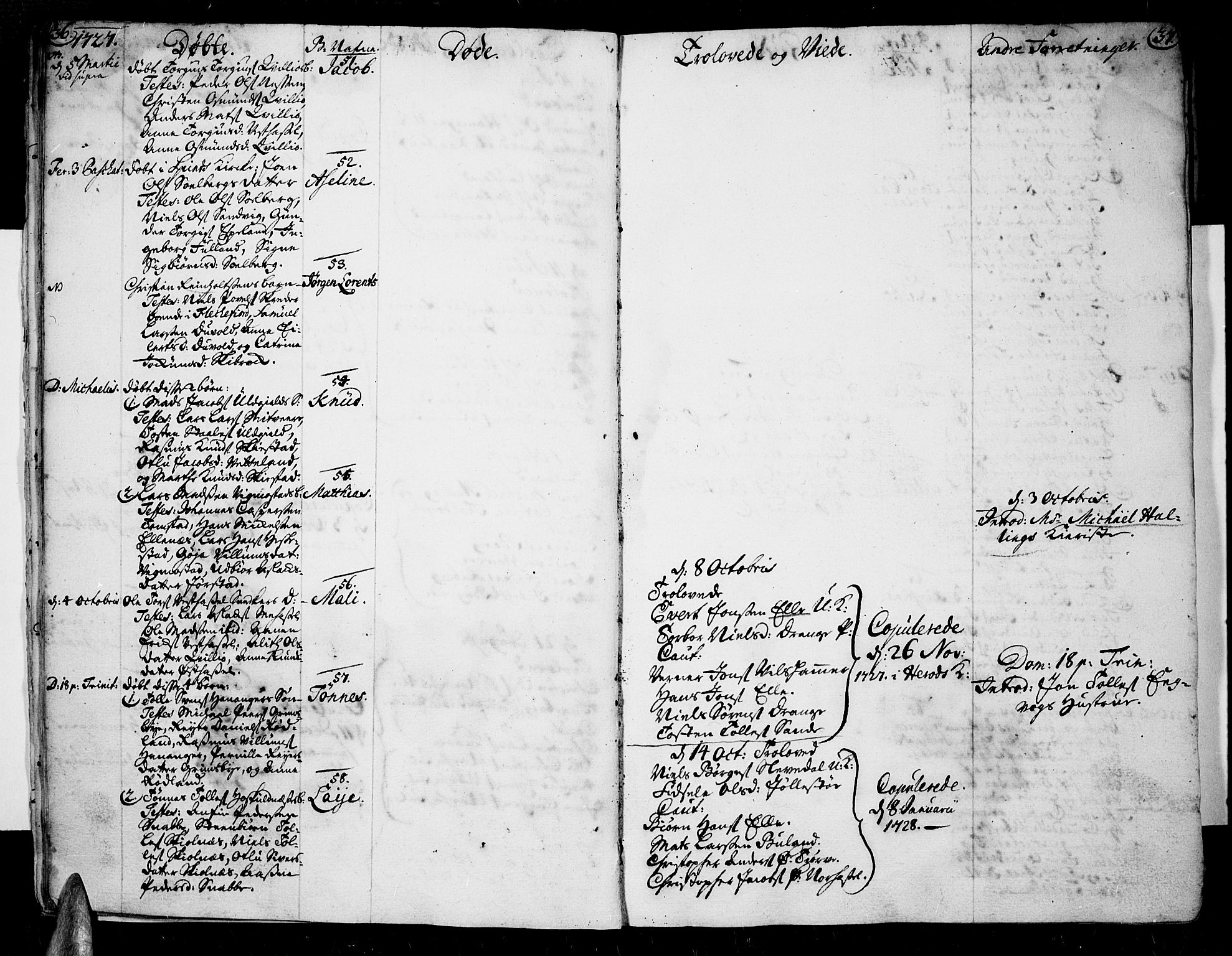 Lista sokneprestkontor, AV/SAK-1111-0027/F/Fa/L0002: Parish register (official) no. A 2 /1, 1726-1742, p. 36-37